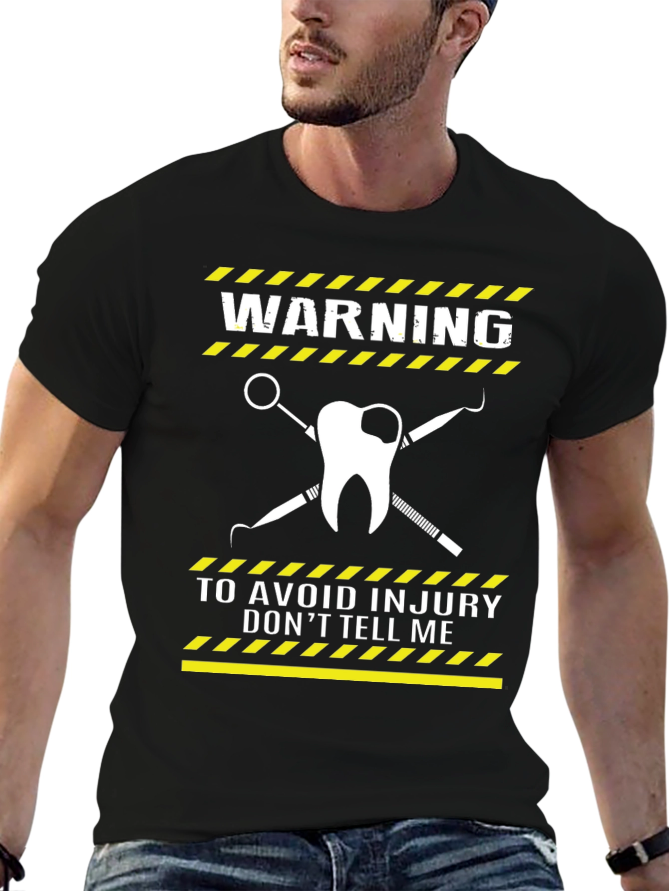 Dentist Warning T-Shirt - Avoid Injury Funny Tee