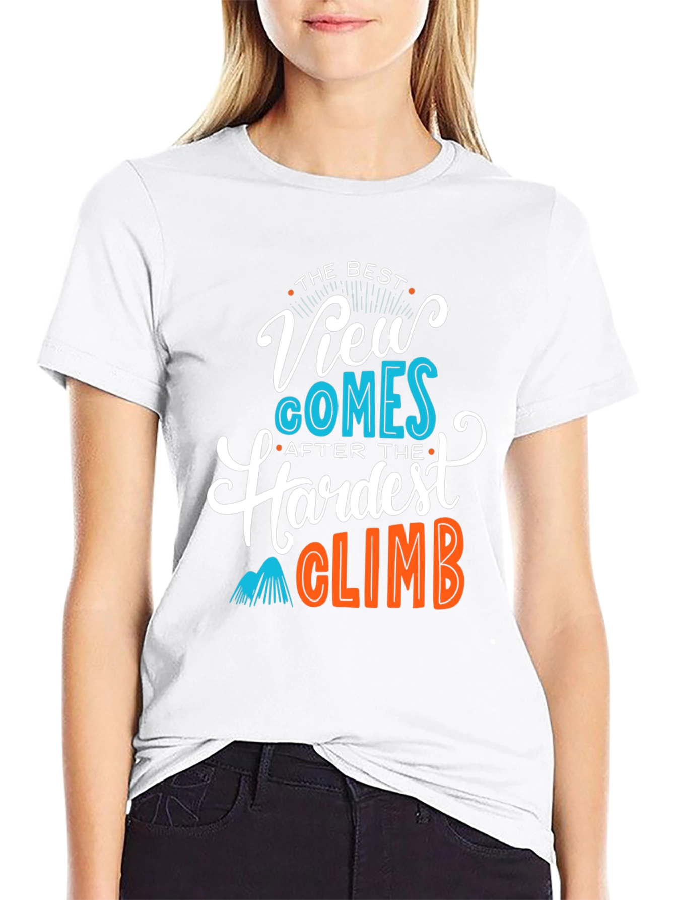 Motivational Climb Graphic Tee - Black