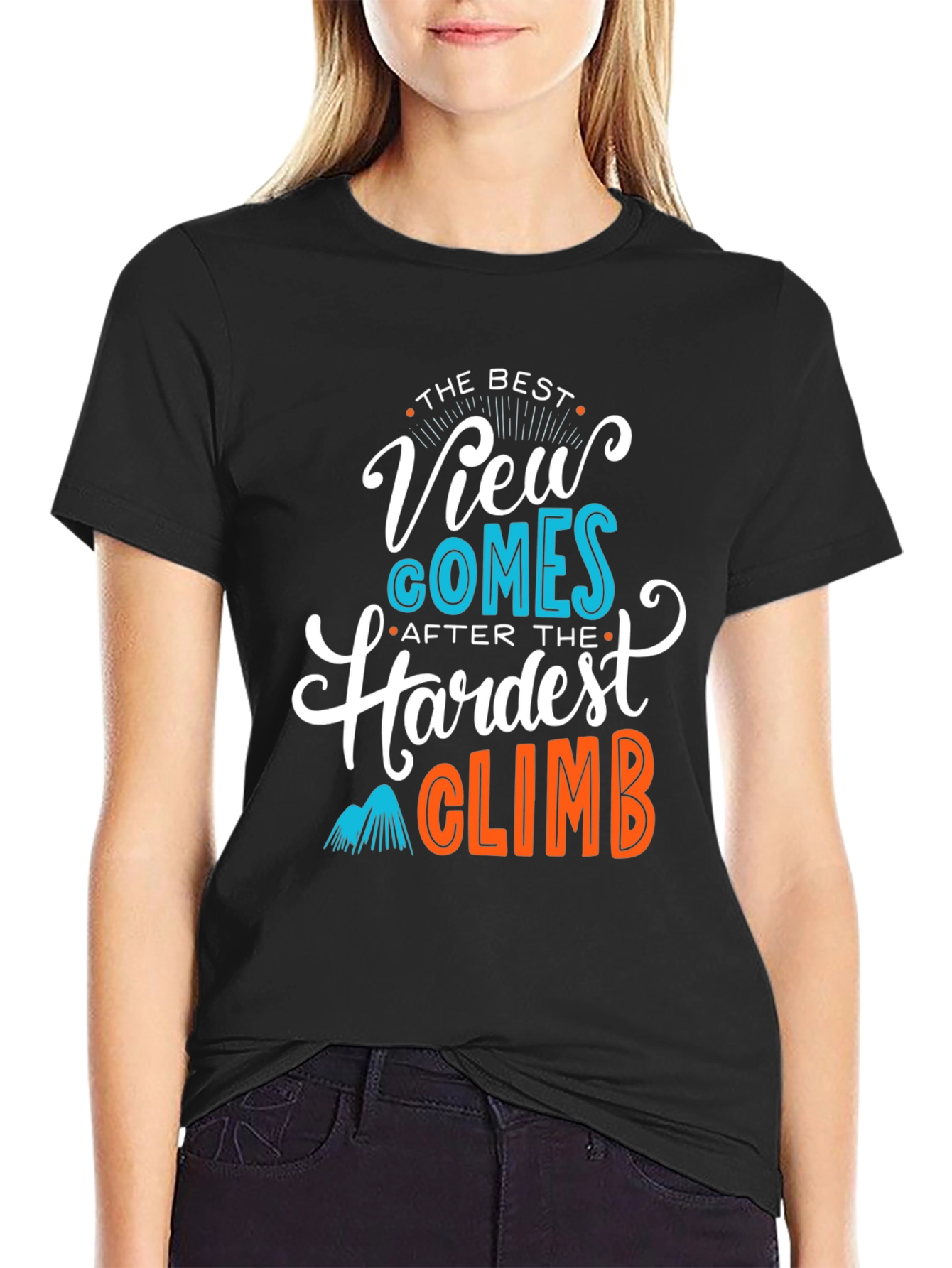 Motivational Climb Graphic Tee - Black