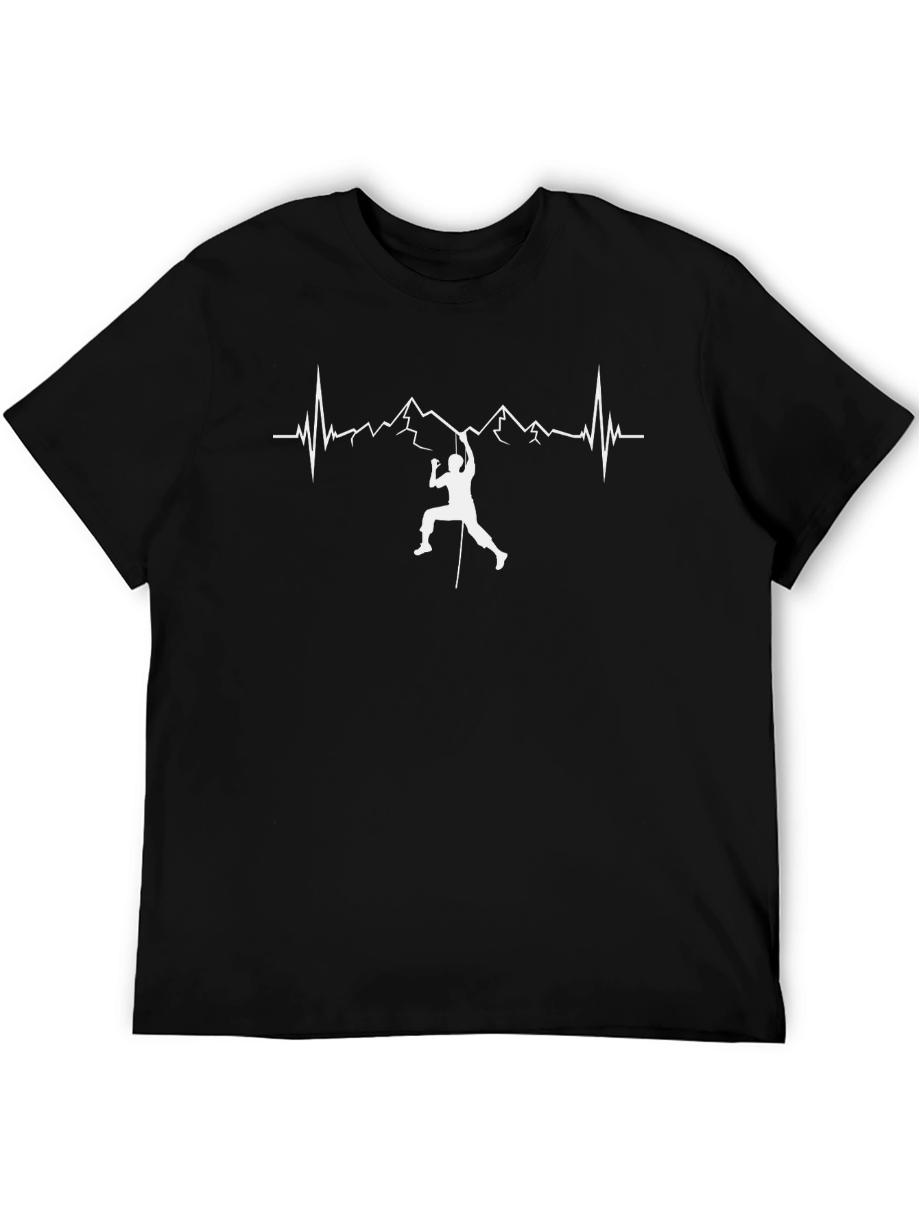 Climbing Heartbeat T-Shirt - Black Graphic Tee
