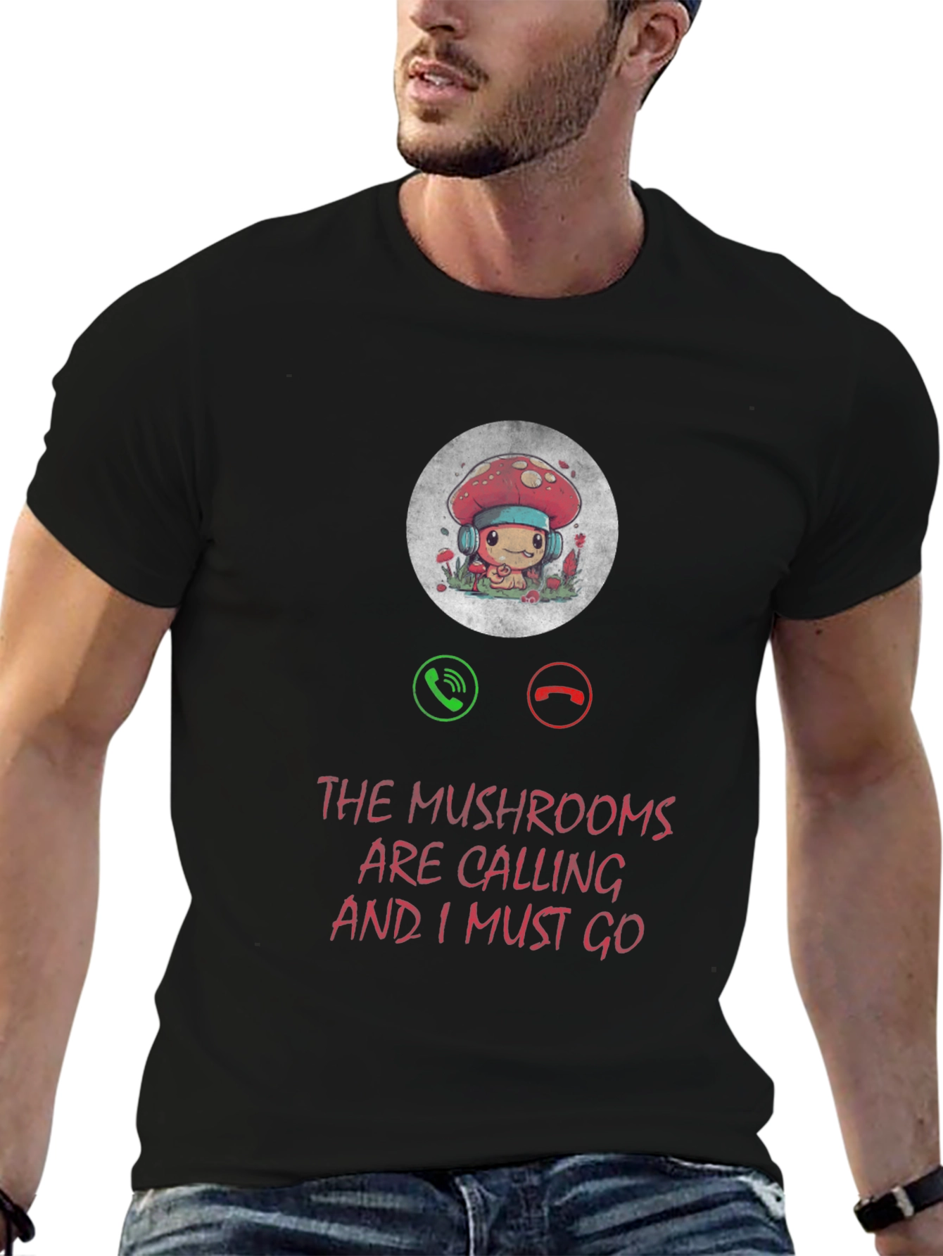 Mushroom Calling T-Shirt: Fun & Unique Design