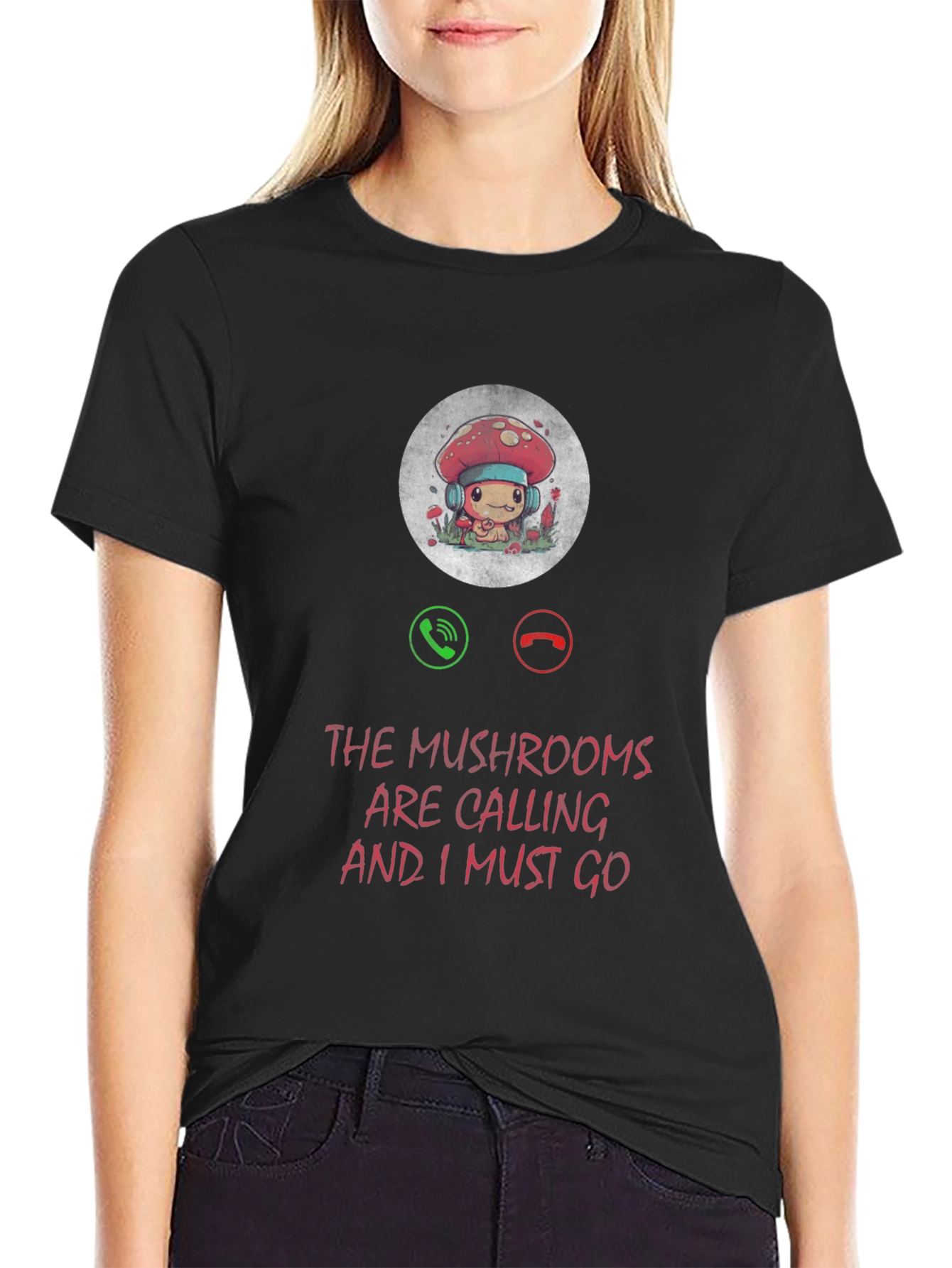 Mushroom Calling T-Shirt: Fun & Unique Design