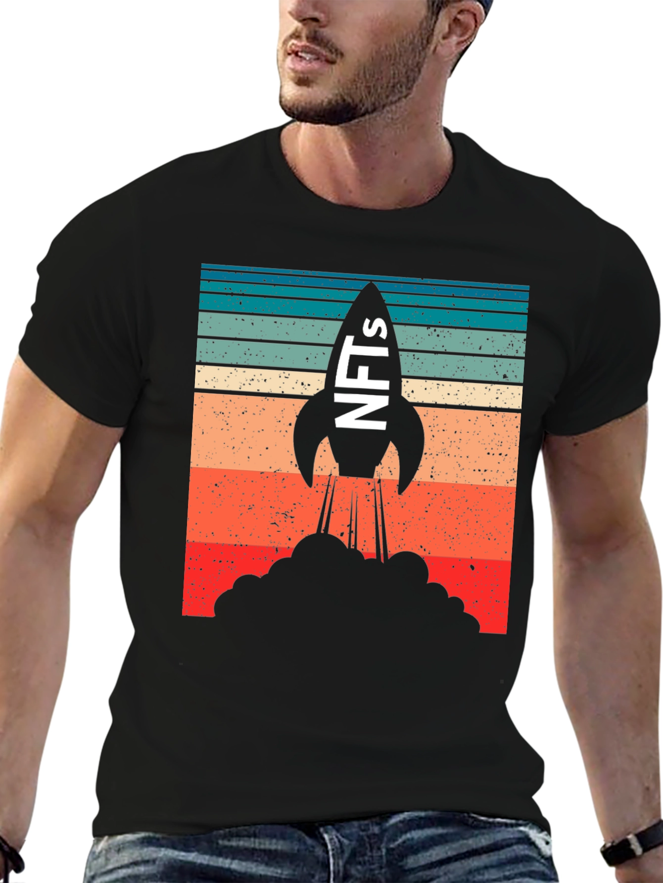NFTs Rocket Launch Graphic T-Shirt