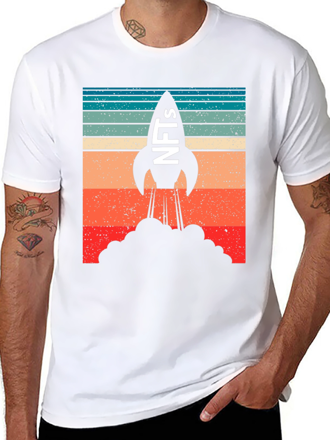 NFTs Rocket Launch Graphic T-Shirt