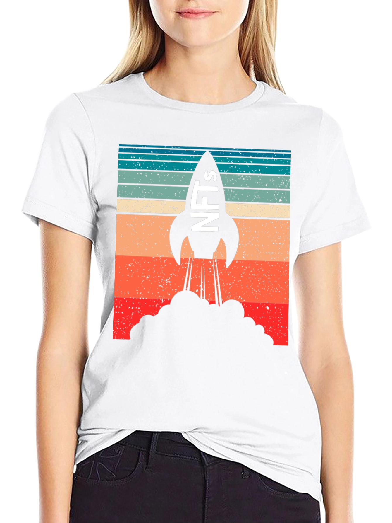 NFTs Rocket Launch Graphic T-Shirt