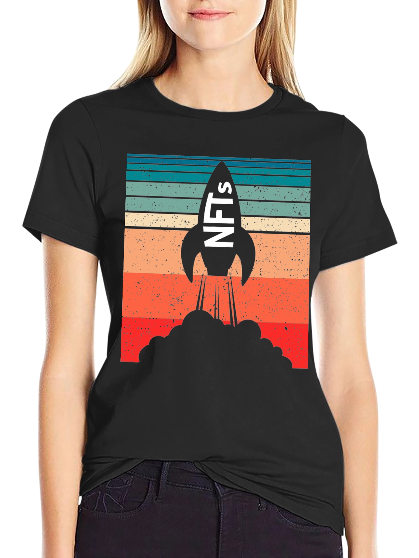 NFTs Rocket Launch Graphic T-Shirt