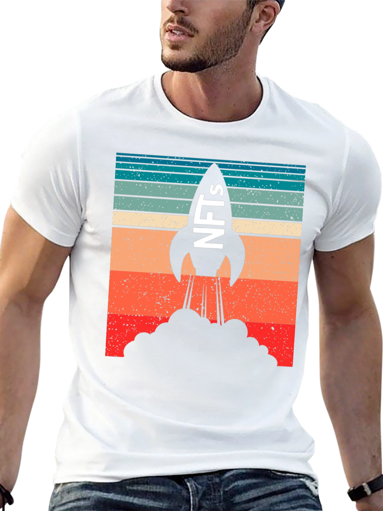 NFTs Rocket Launch Graphic T-Shirt