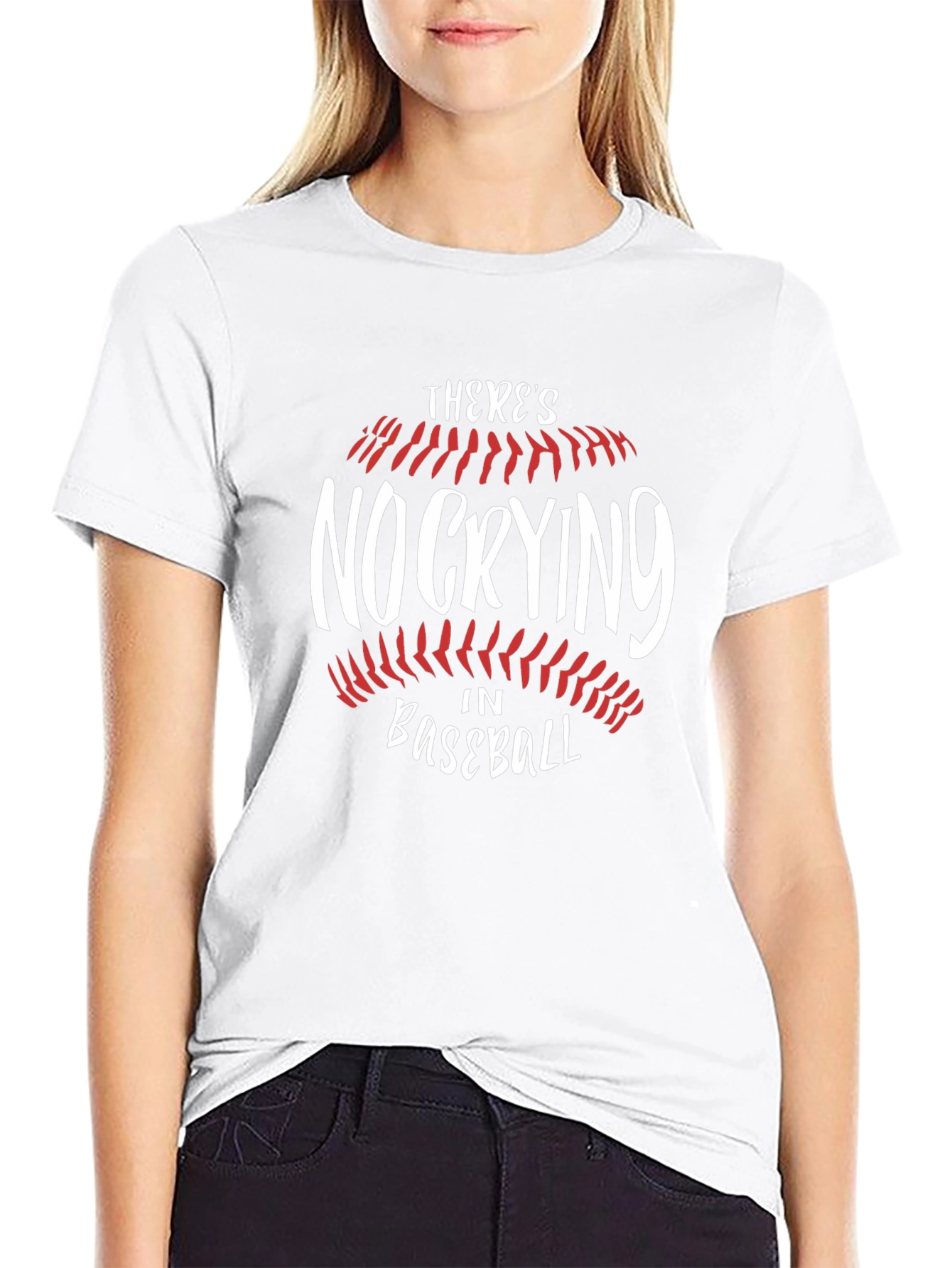 No Crying in Baseball Black Graphic Tee