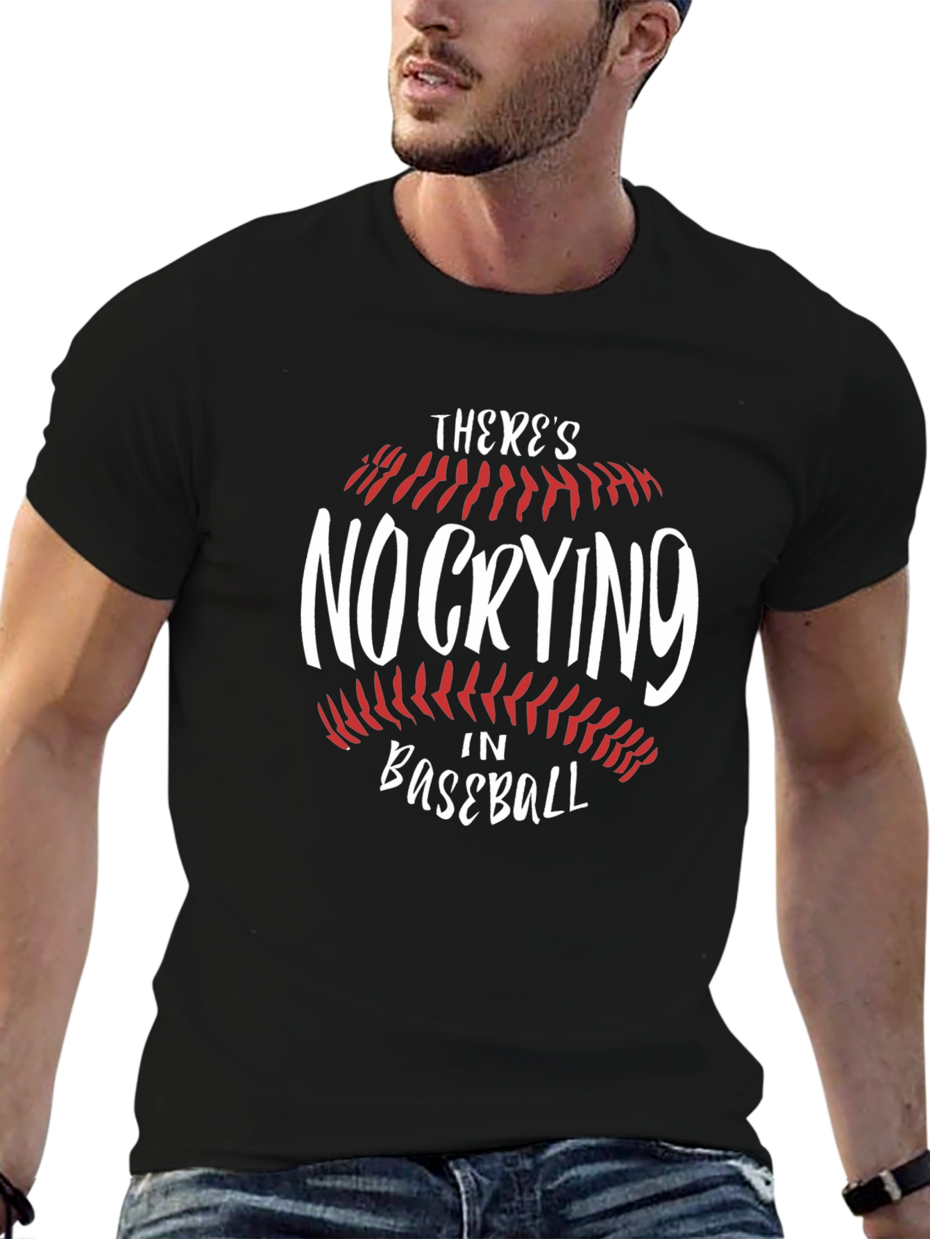 No Crying in Baseball Black Graphic Tee