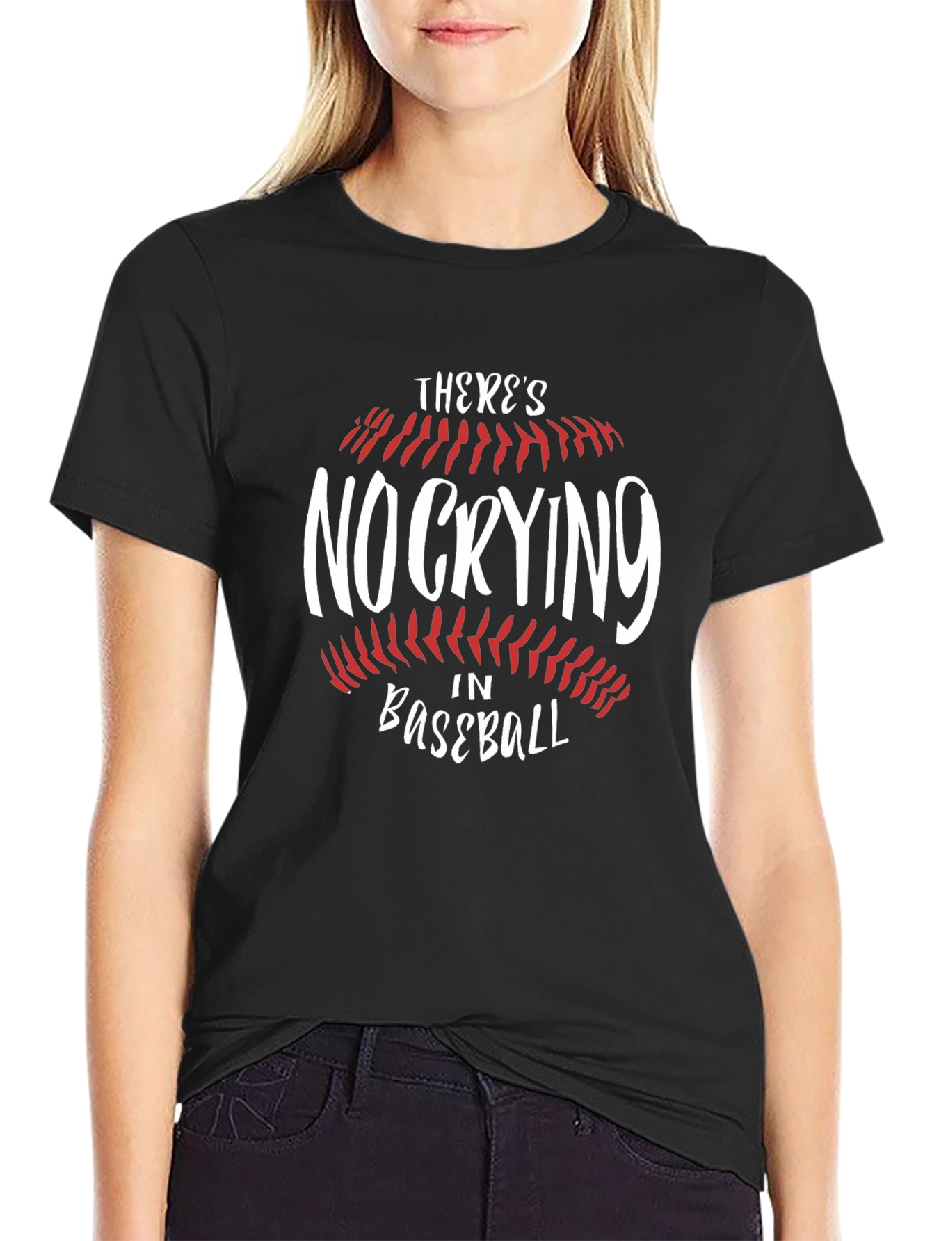 No Crying in Baseball Black Graphic Tee