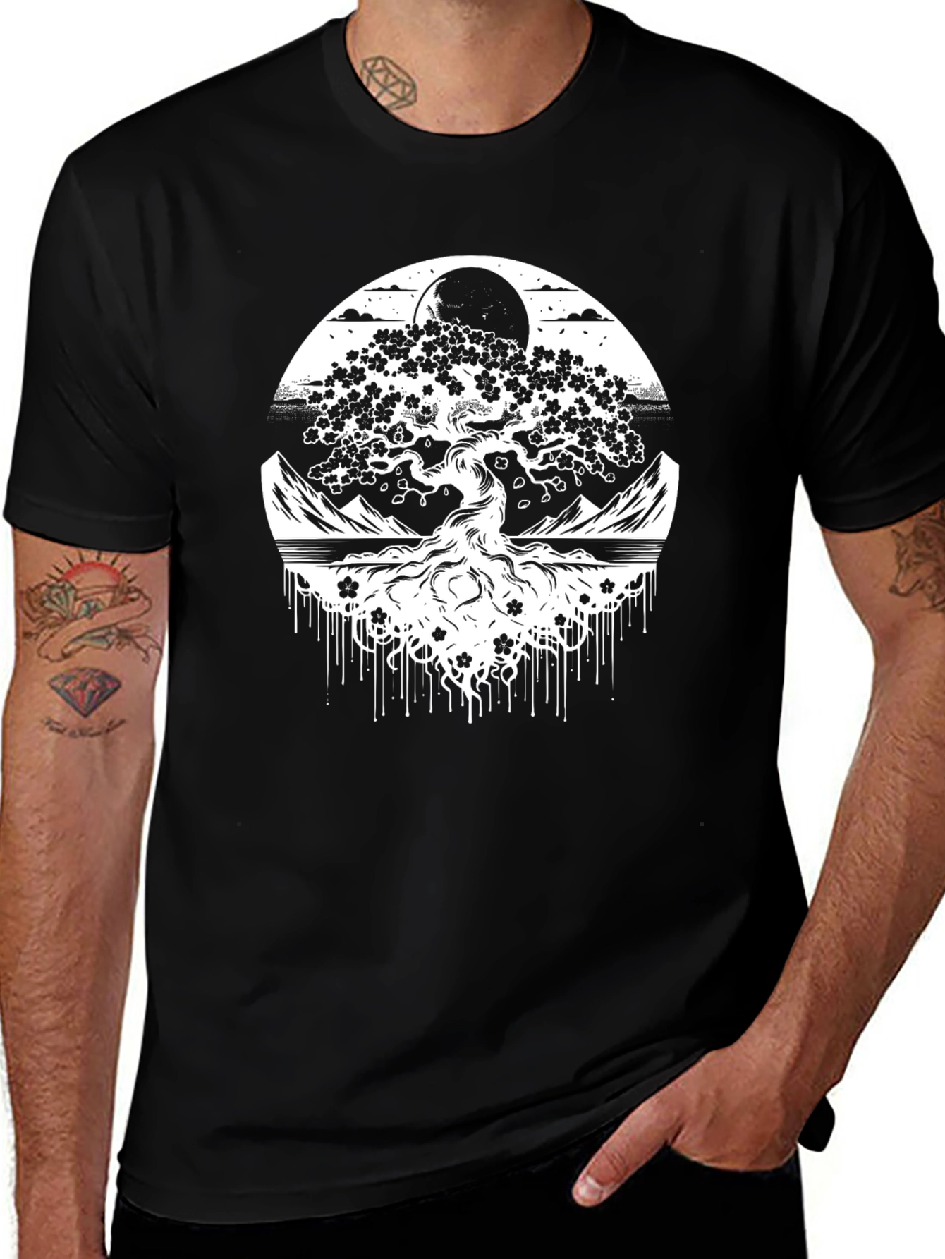 Bonsai Tree Black T-Shirt