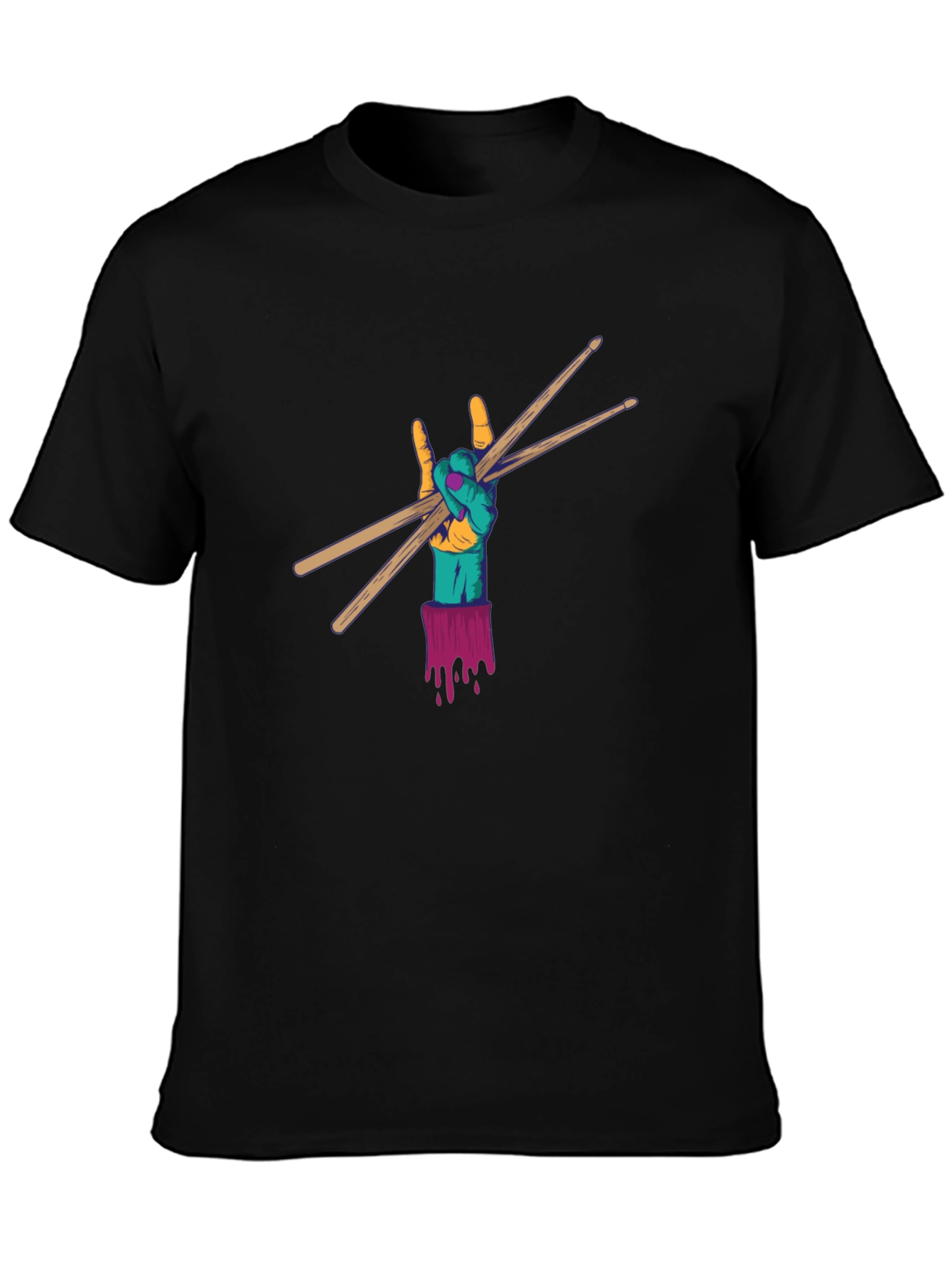 Rock Hand Drum Sticks Graphic Tee