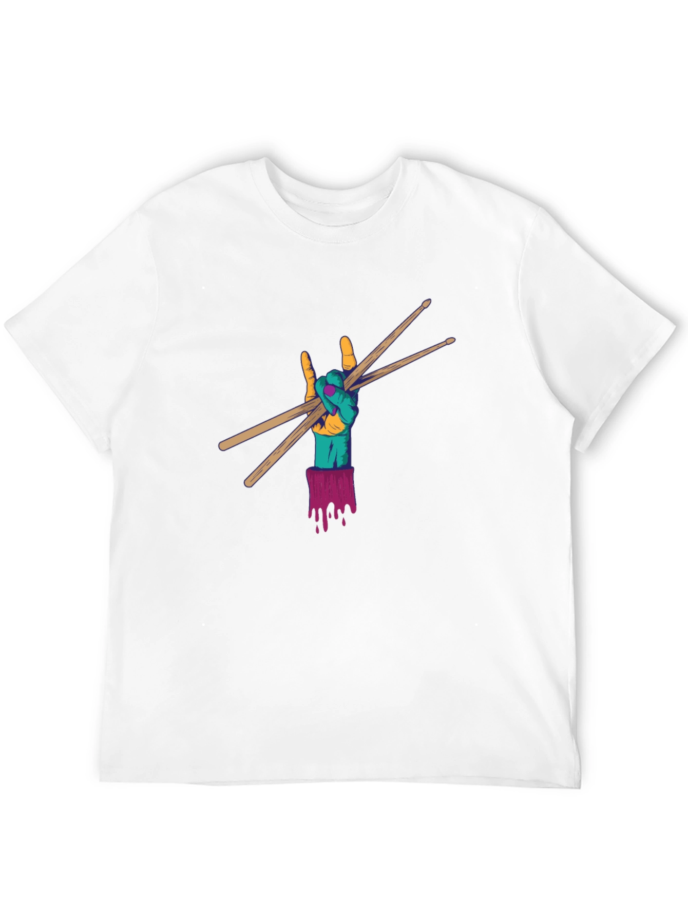Rock Hand Drum Sticks Graphic Tee