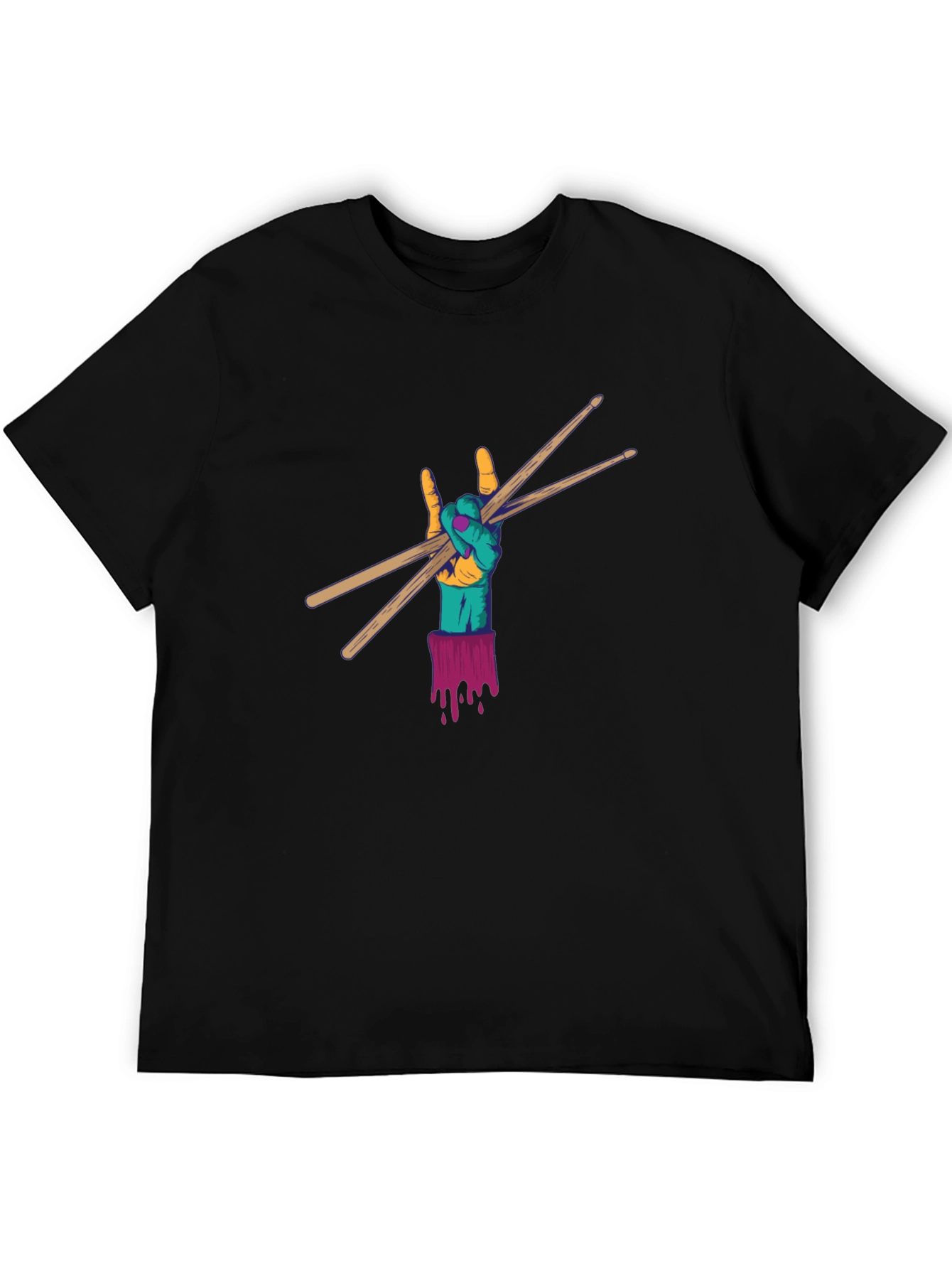Rock Hand Drum Sticks Graphic Tee