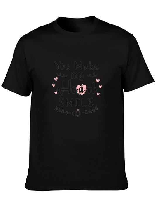 Love Makes Me Smile Graphic Tee - Black