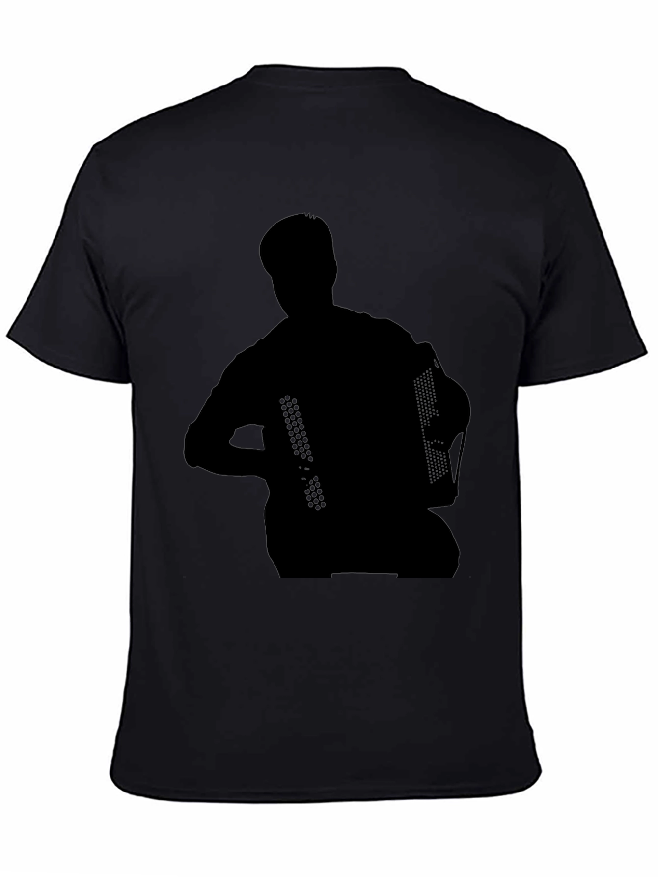 Accordion Silhouette Graphic T-Shirt - Black