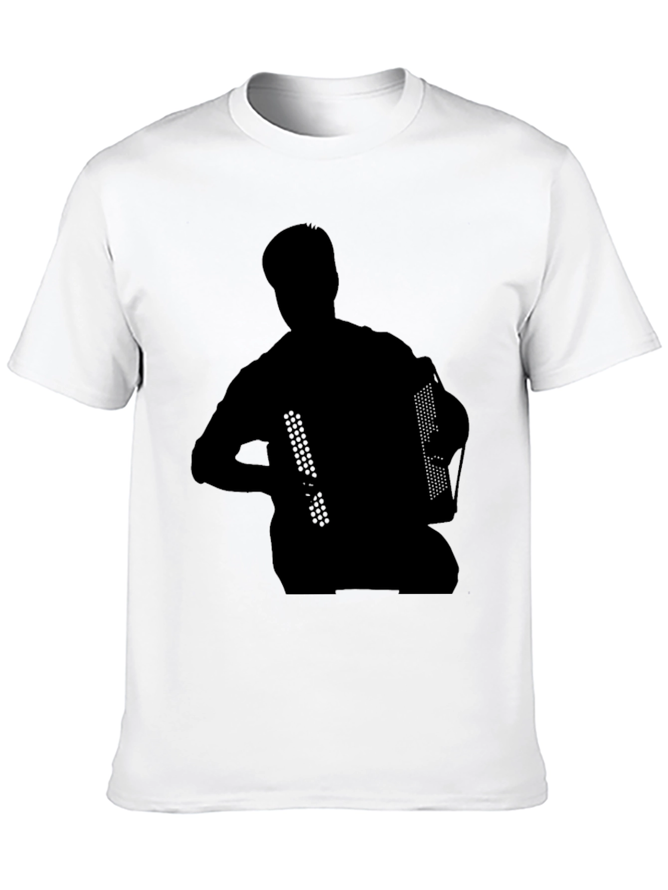 Accordion Silhouette Graphic T-Shirt - Black