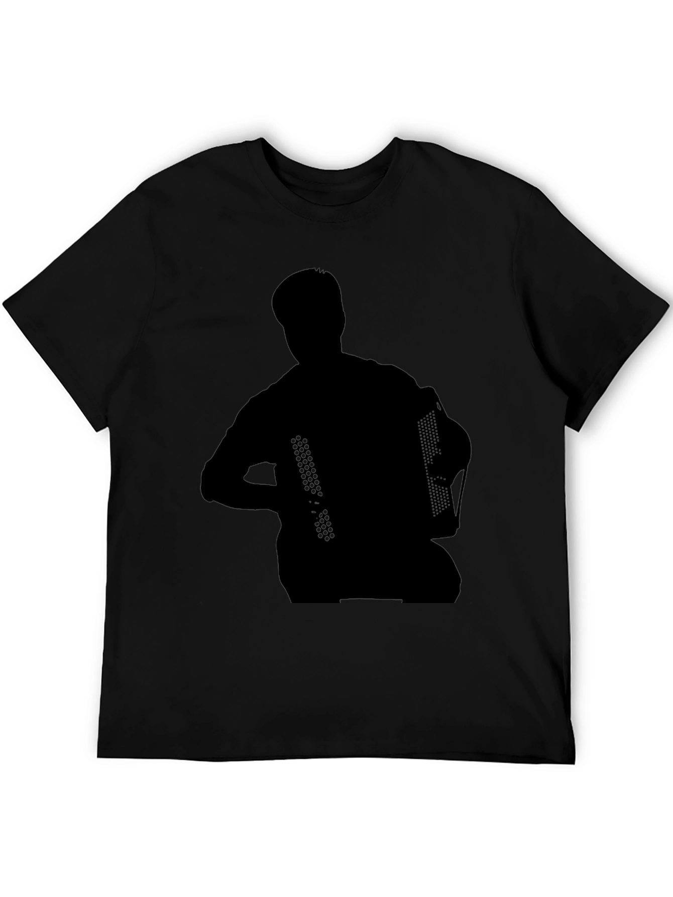 Accordion Silhouette Graphic T-Shirt - Black