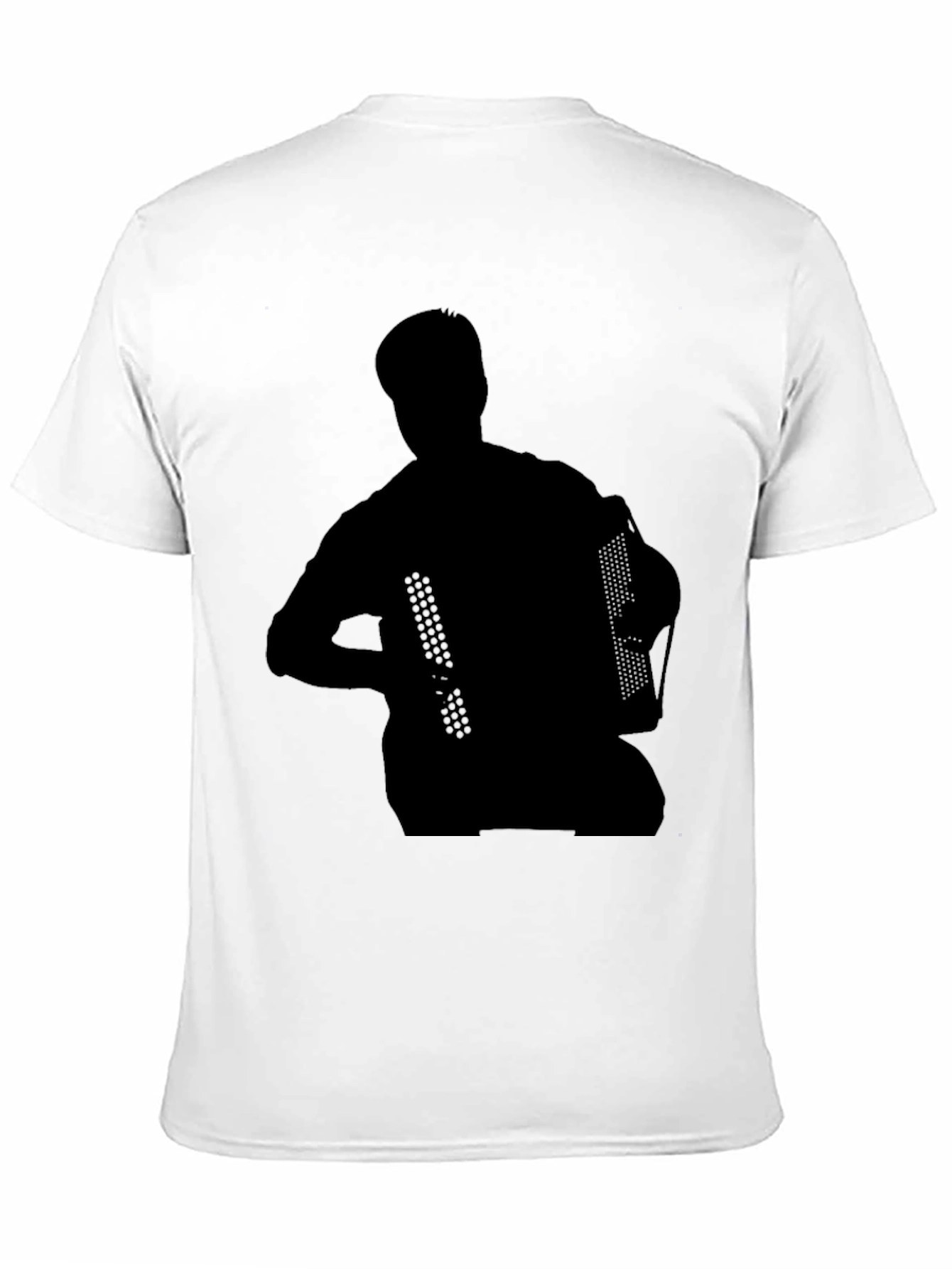 Accordion Silhouette Graphic T-Shirt - Black