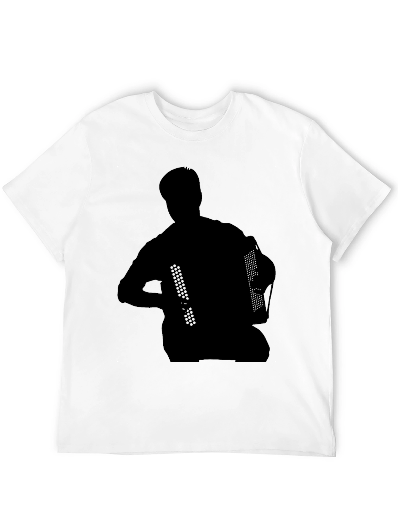 Accordion Silhouette Graphic T-Shirt - Black