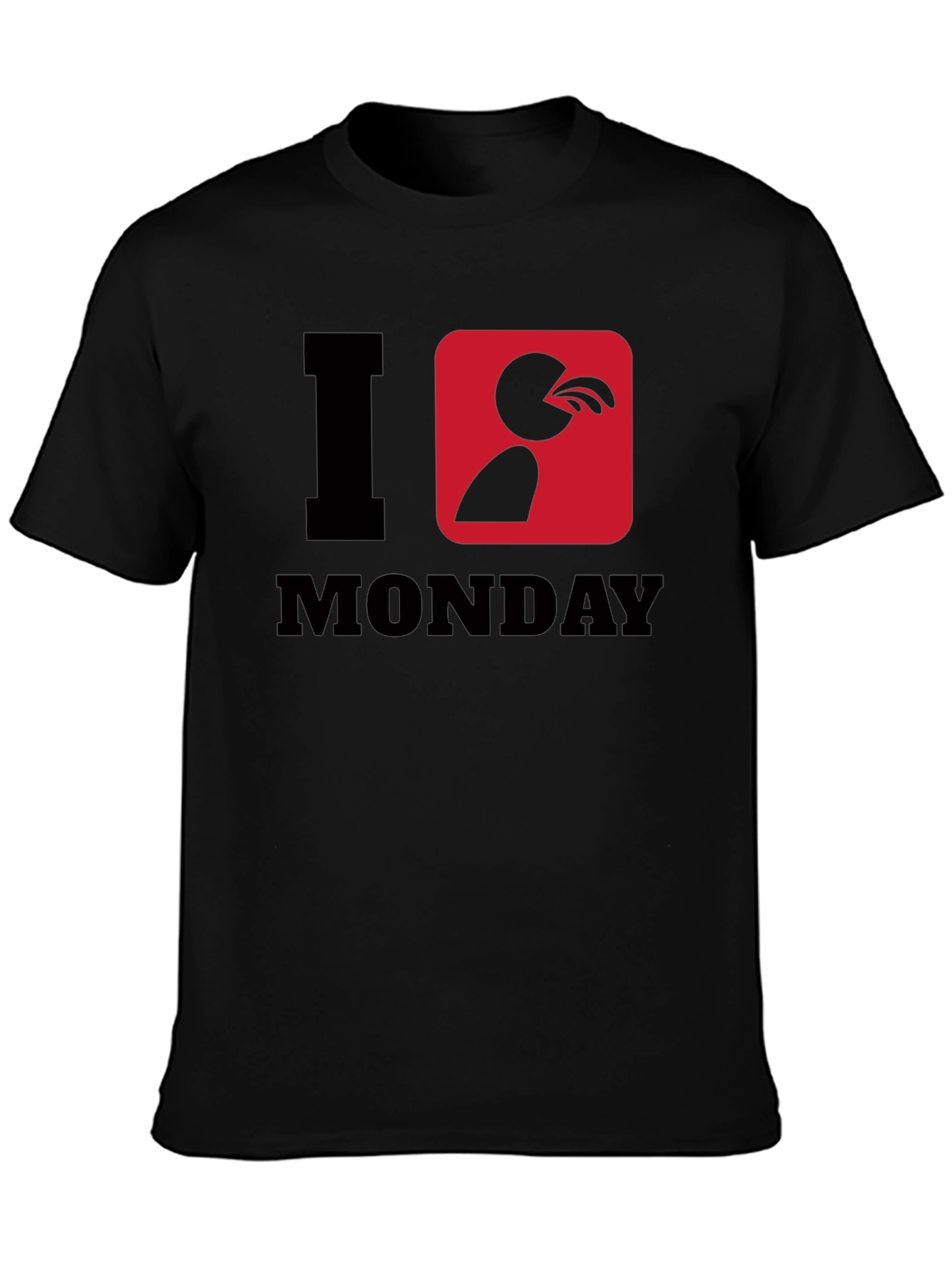 I Puke Monday T-Shirt - Black Graphic Tee