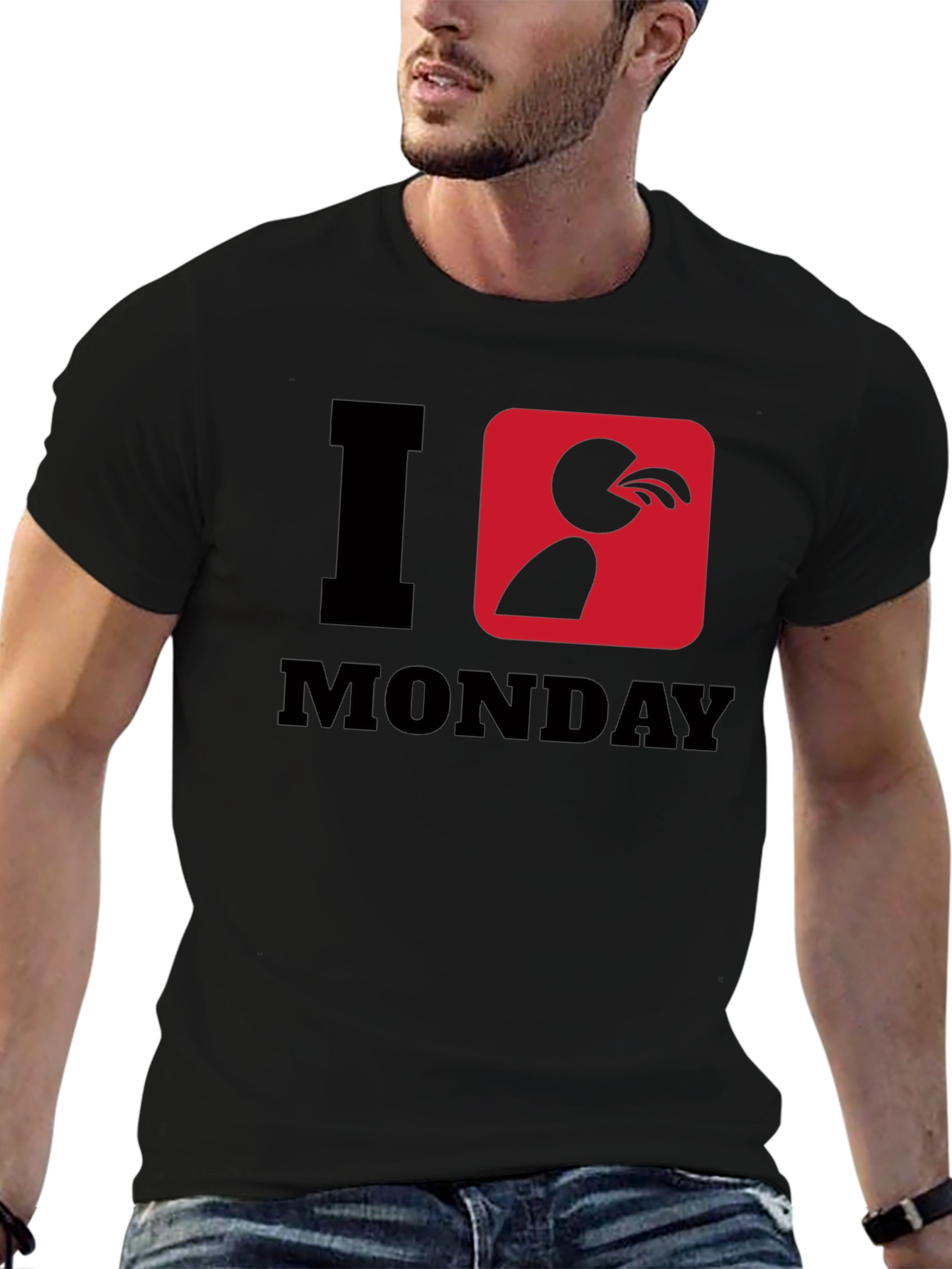 I Puke Monday T-Shirt - Black Graphic Tee