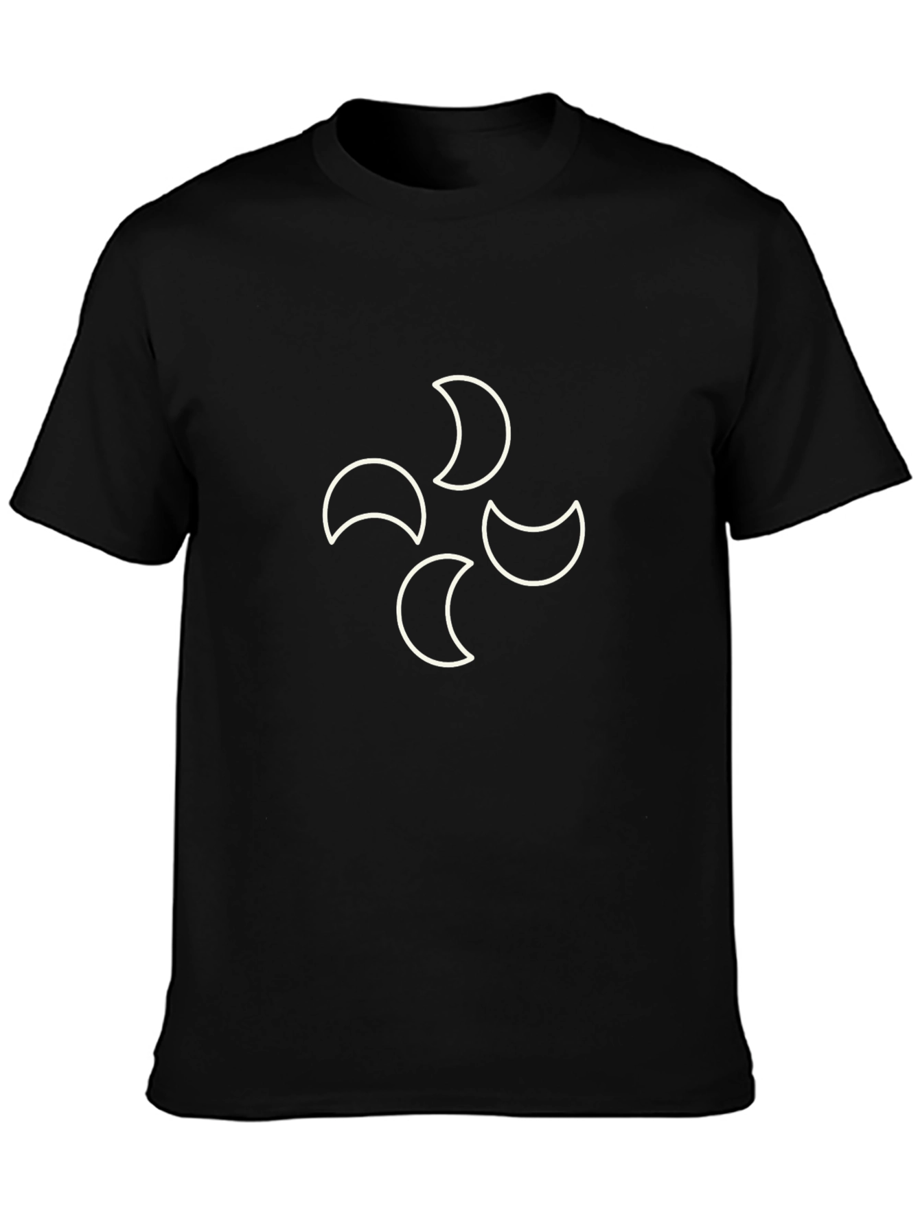 Black T-Shirt with Crescent Moon Design