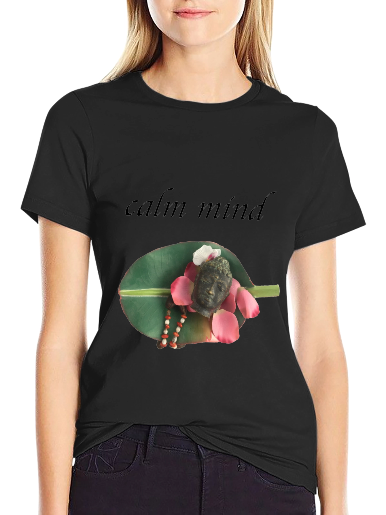 Calm Mind Buddha Graphic T-Shirt - Spiritual Zen Style