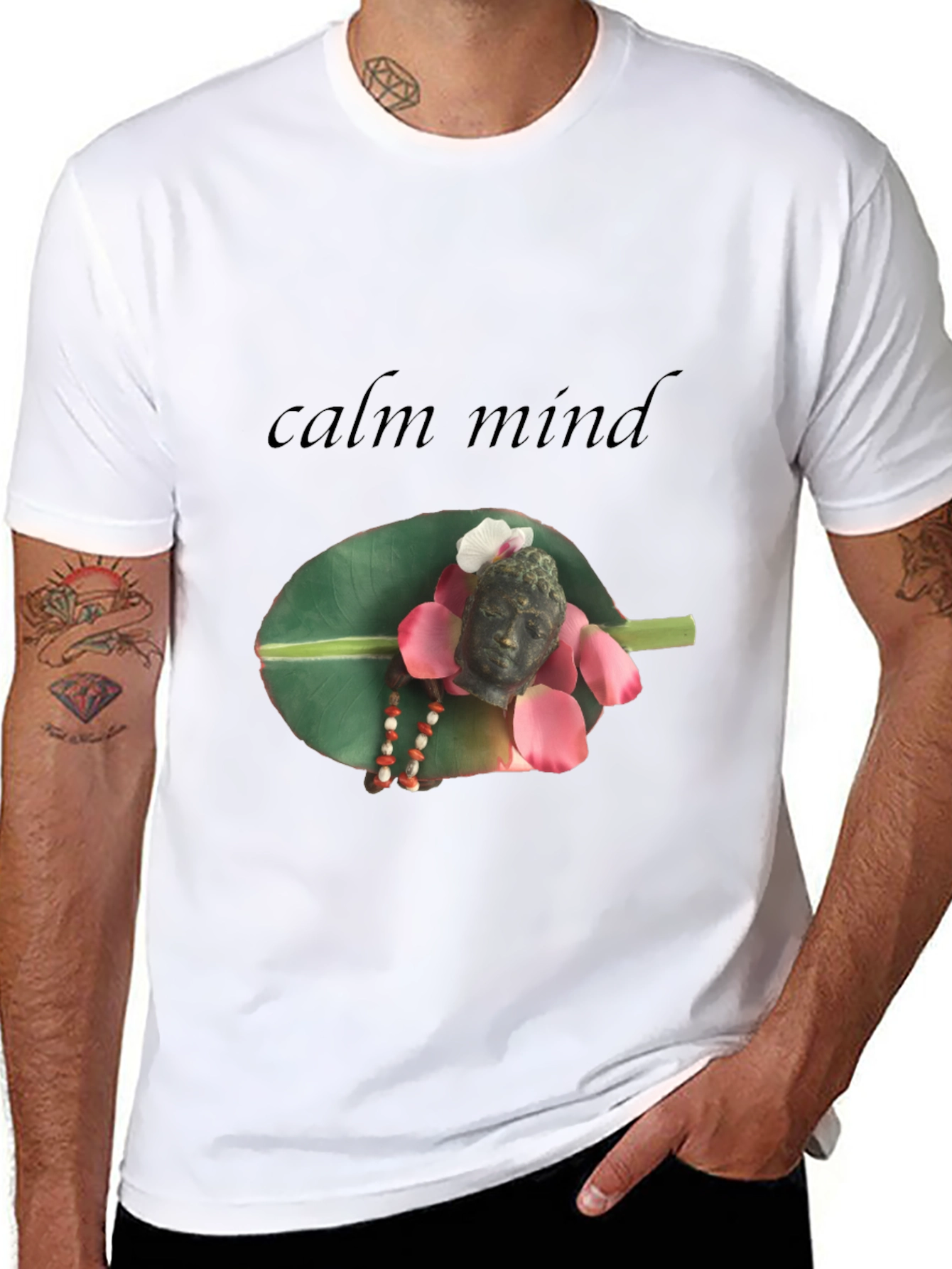 Calm Mind Buddha Graphic T-Shirt - Spiritual Zen Style