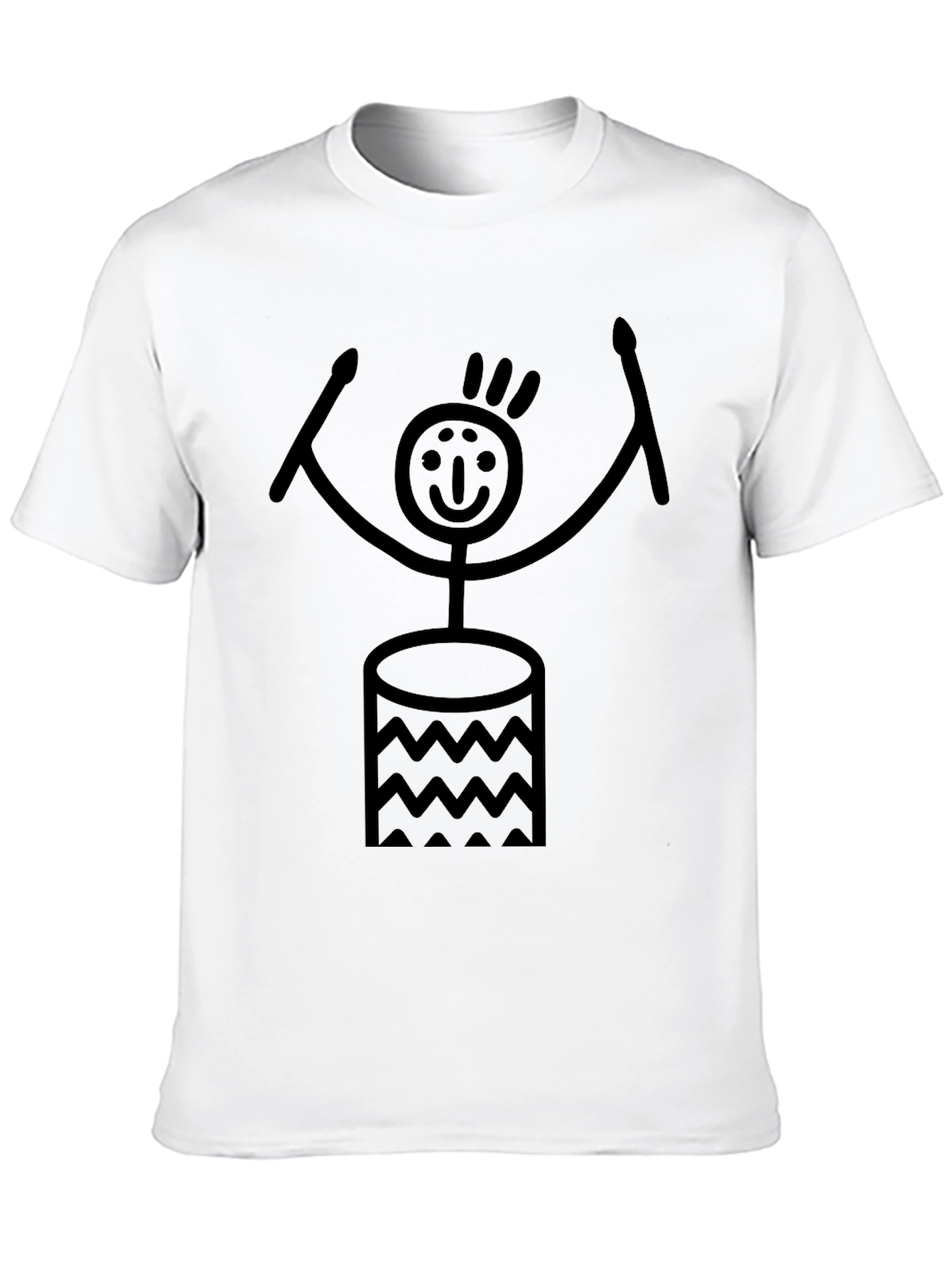Drummer Stick Figure Graphic Tee