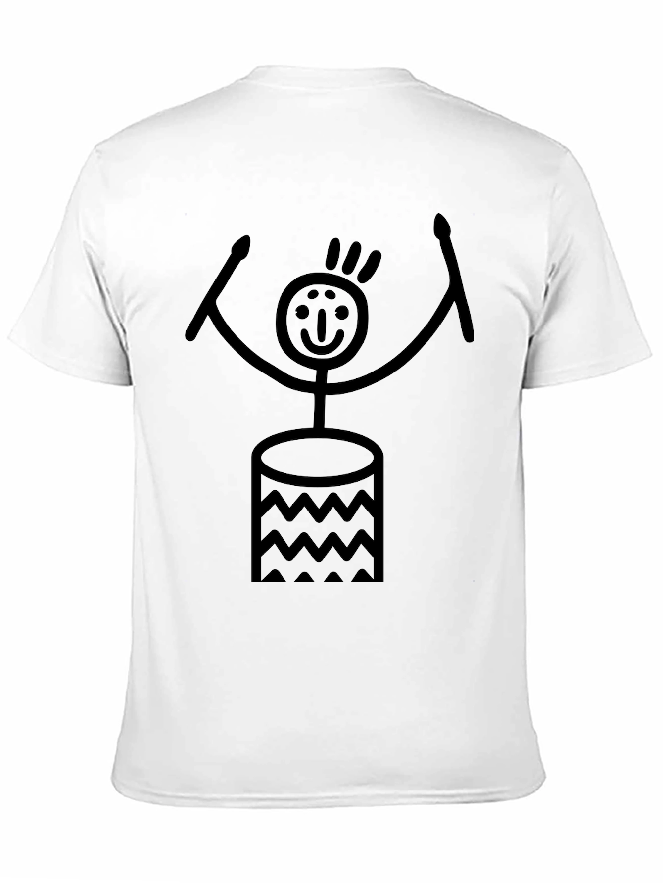Drummer Stick Figure Graphic Tee