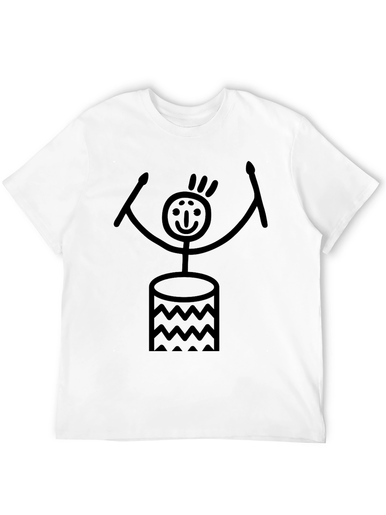 Drummer Stick Figure Graphic Tee
