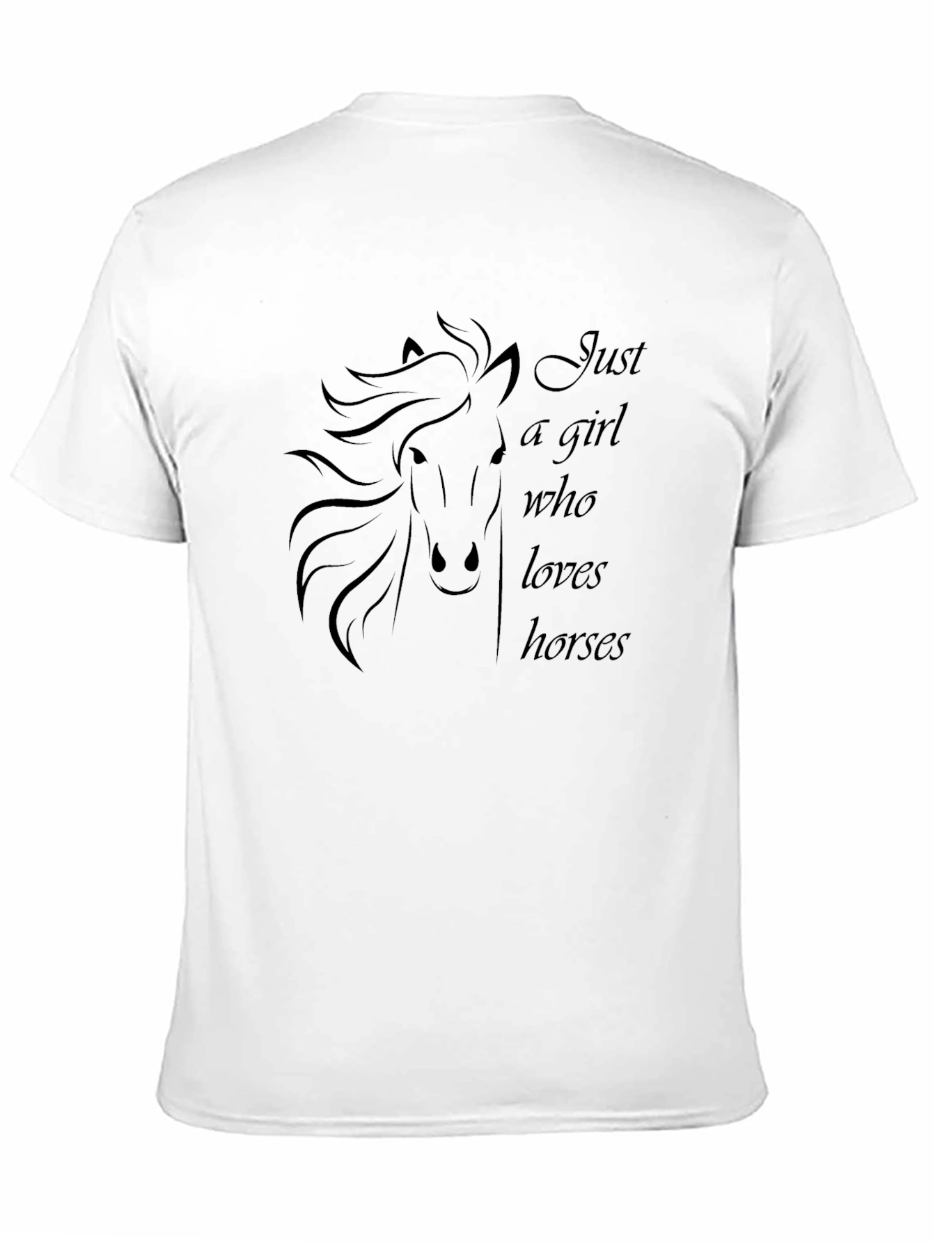 Just a Girl Who Loves Horses Black T-Shirt