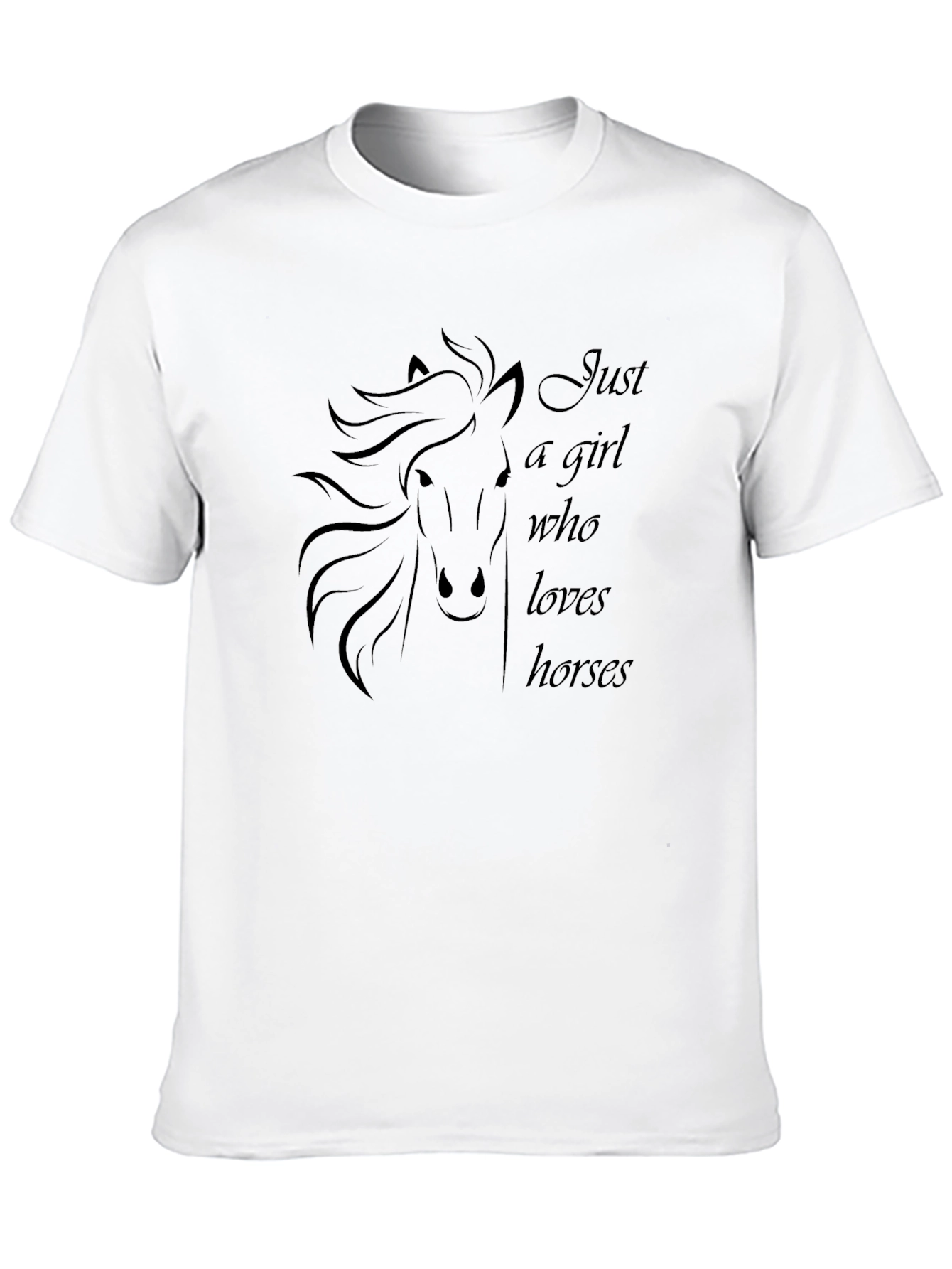 Just a Girl Who Loves Horses Black T-Shirt