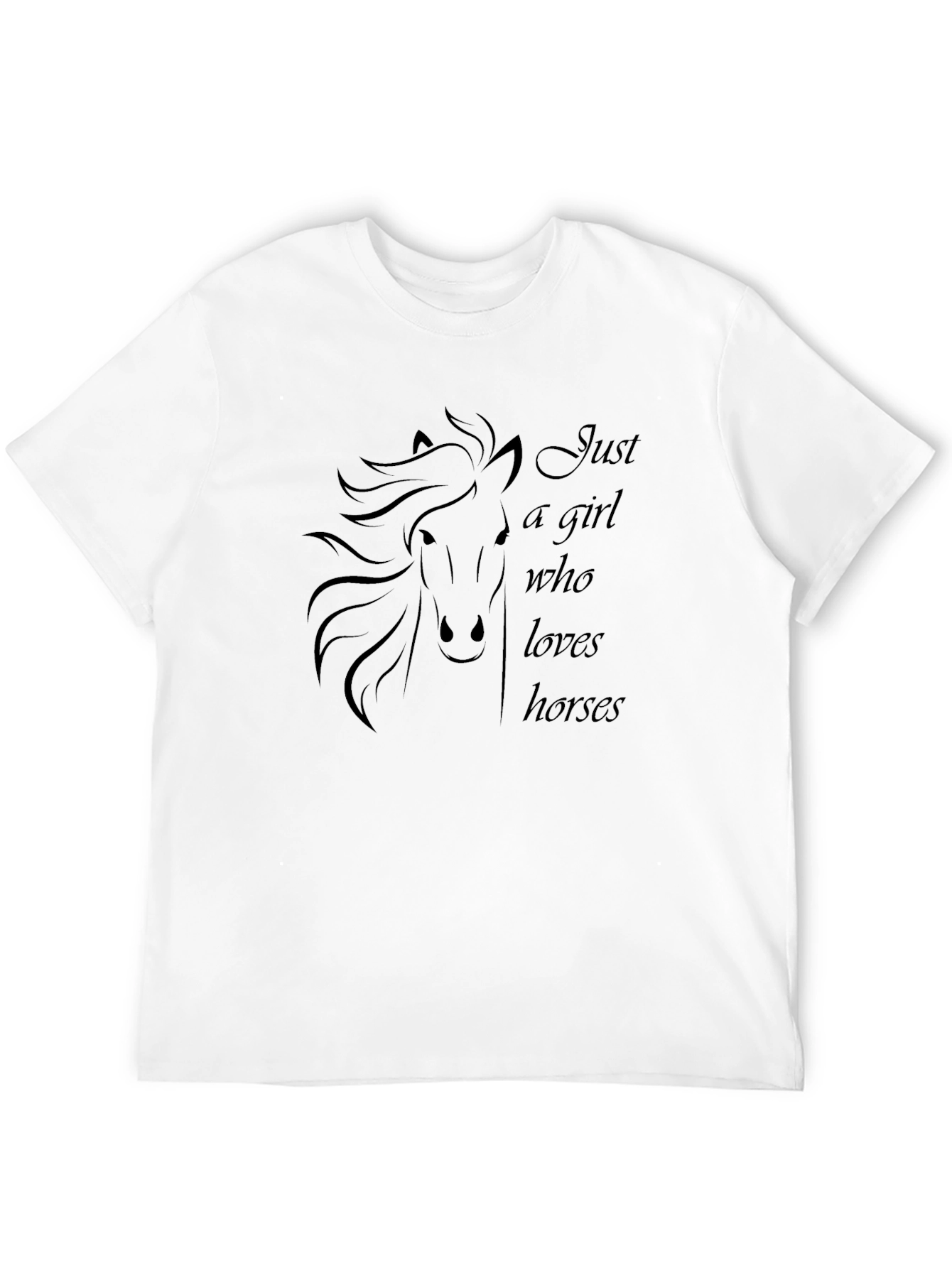 Just a Girl Who Loves Horses Black T-Shirt