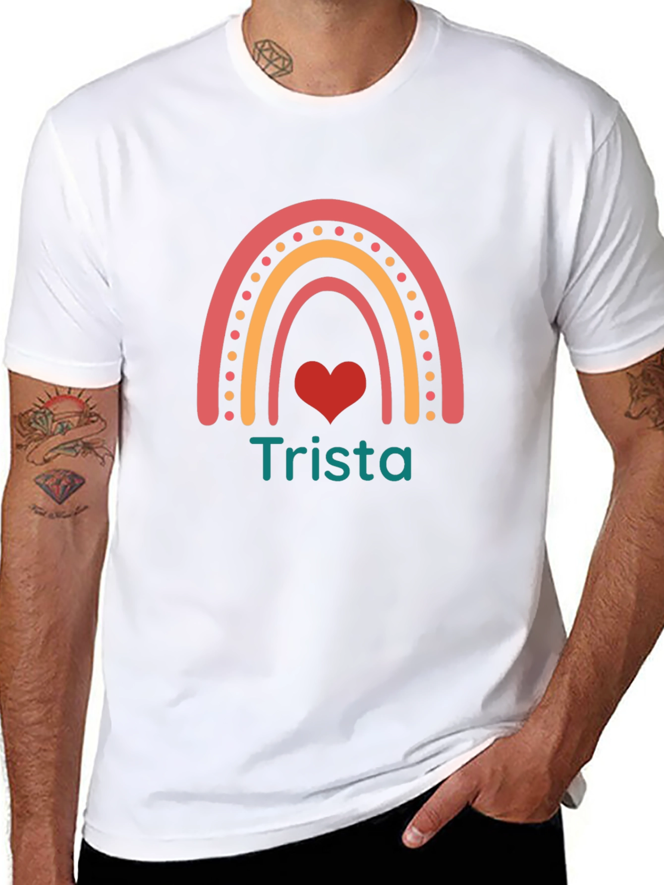 Trista Rainbow Heart Graphic Tee