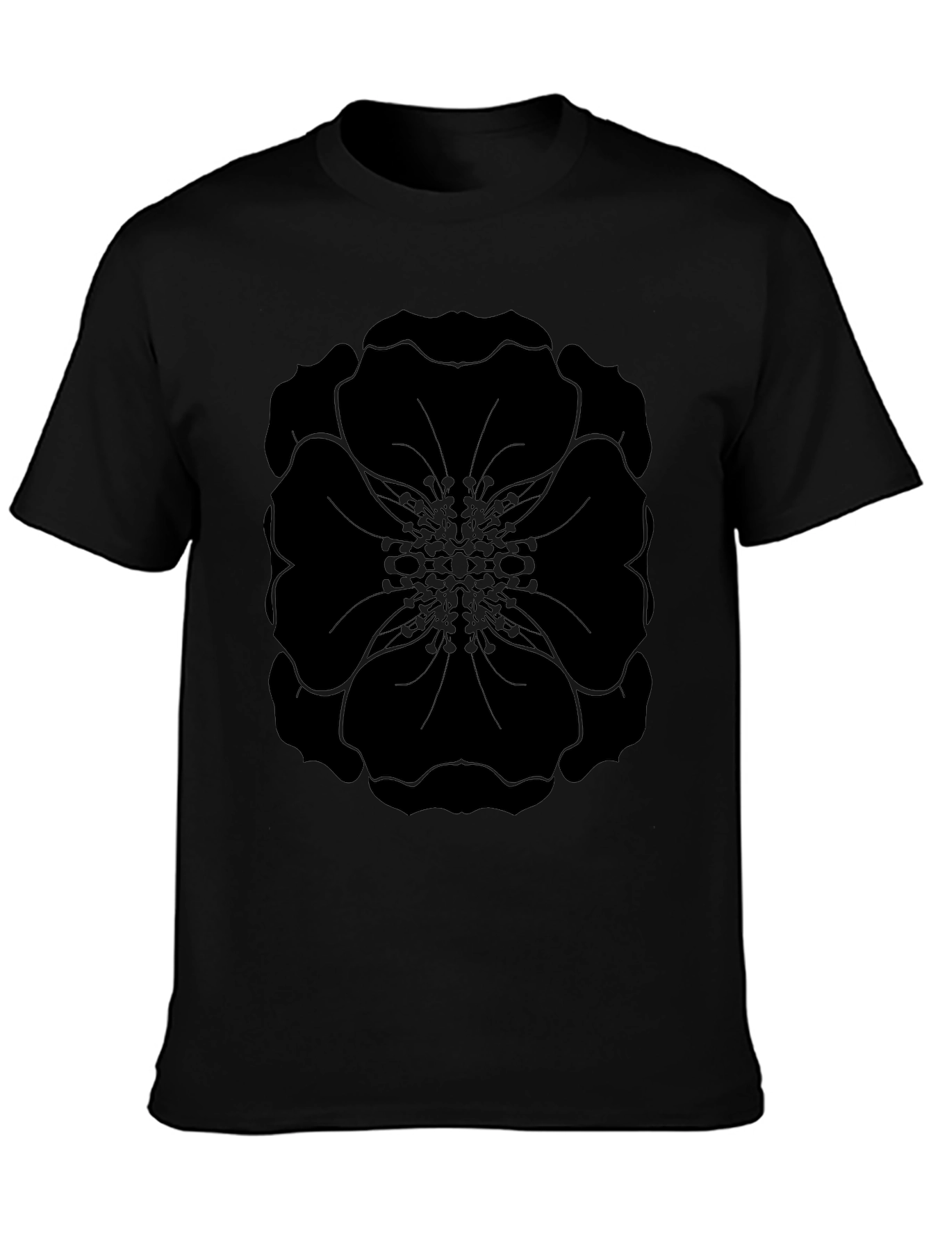Black Floral Graphic Tee - Modern Style