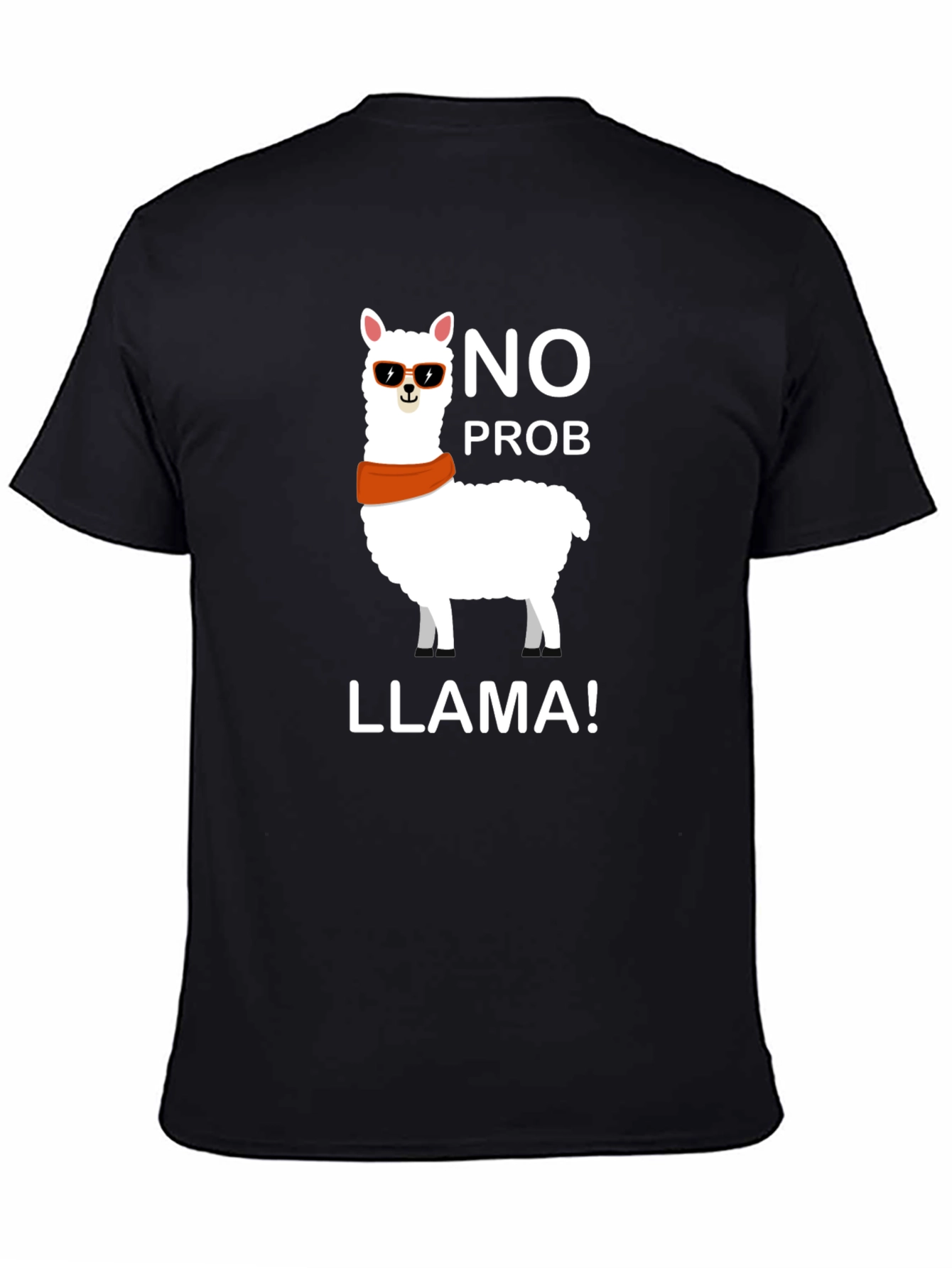 No Prob Llama Black T-Shirt Funny Graphic Tee