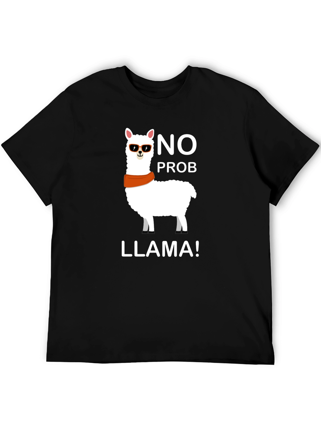 No Prob Llama Black T-Shirt Funny Graphic Tee