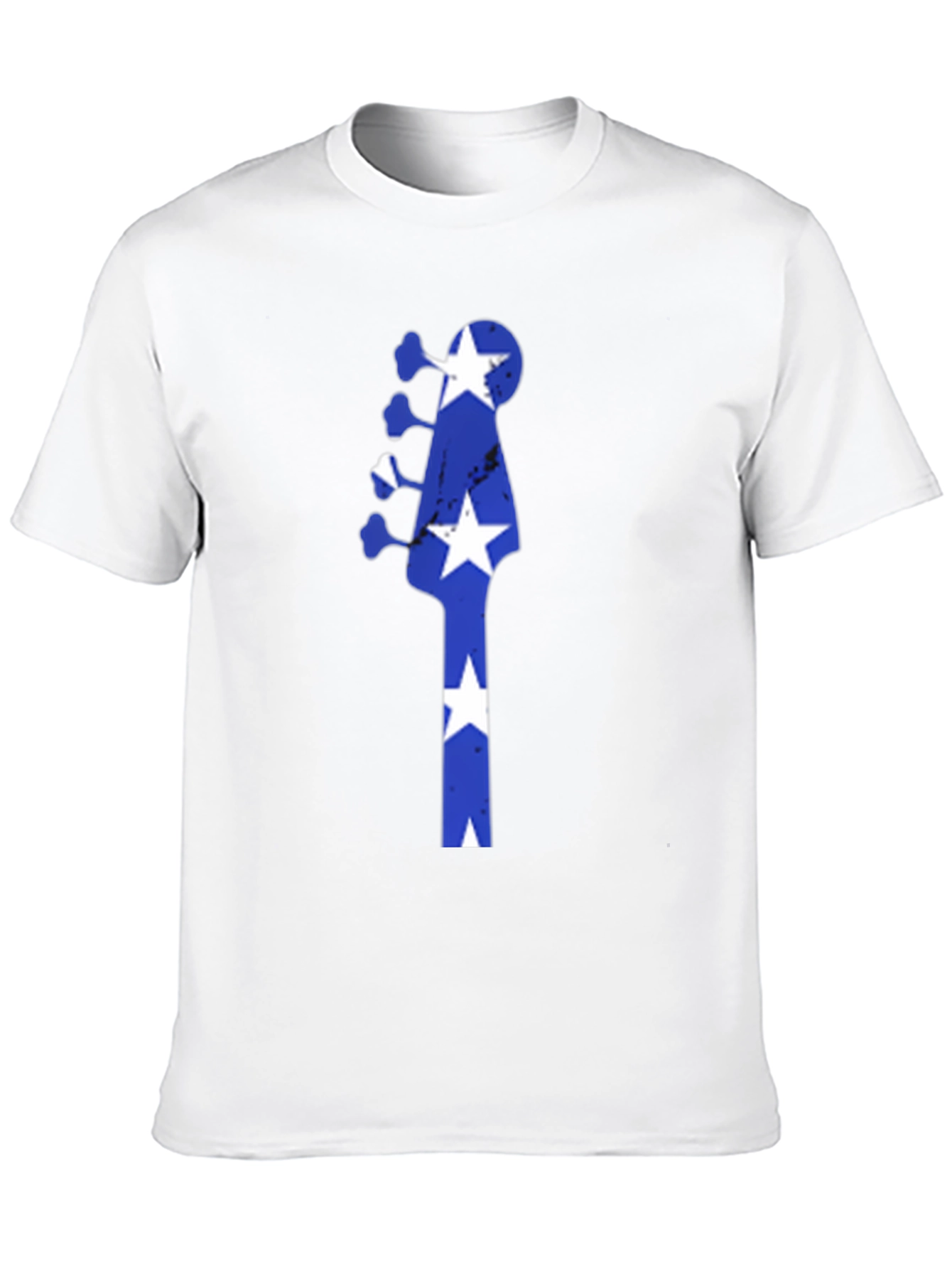Blue Star Guitar Head Black T-Shirt