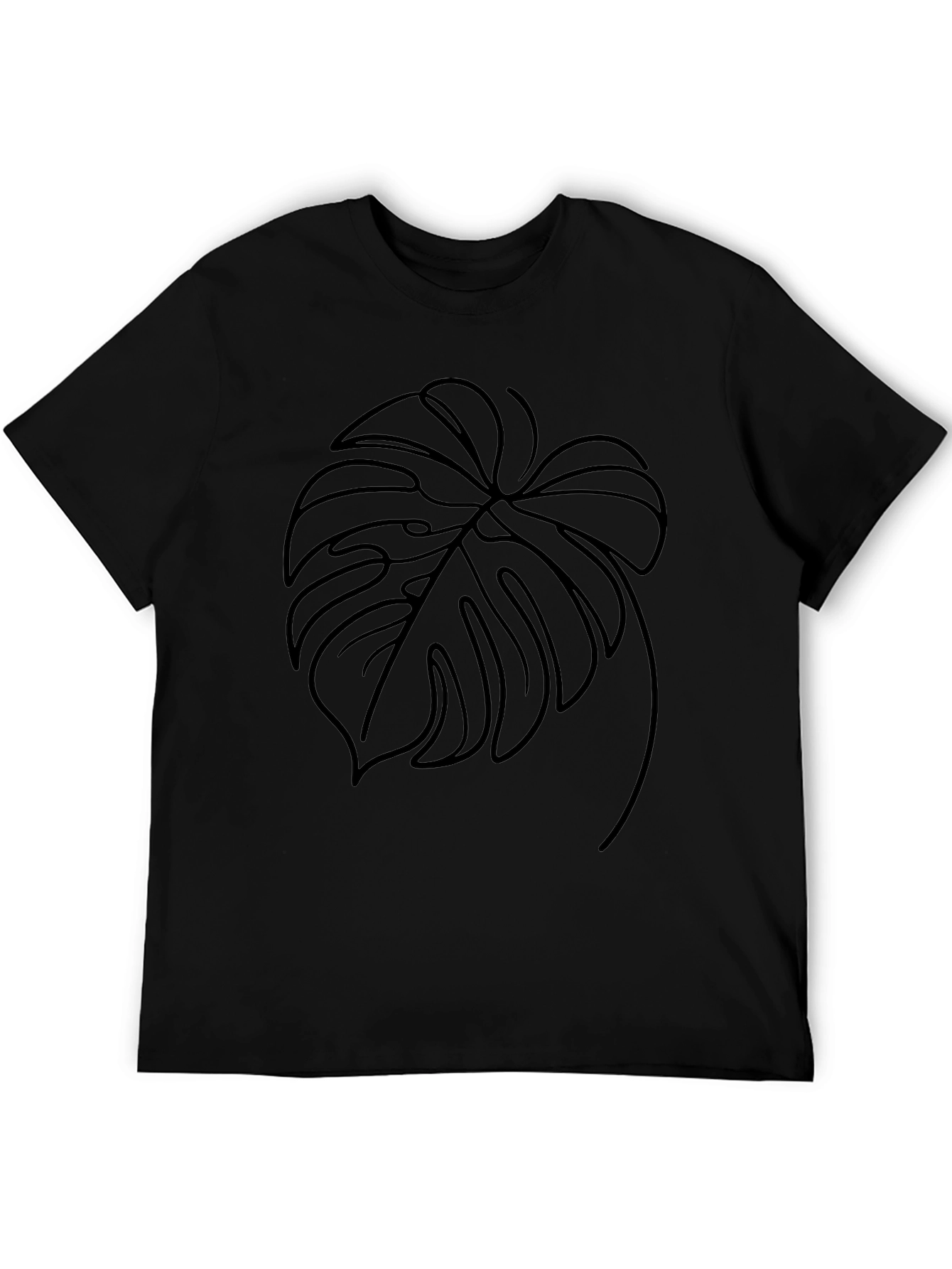 Black Monstera Leaf Graphic Tee