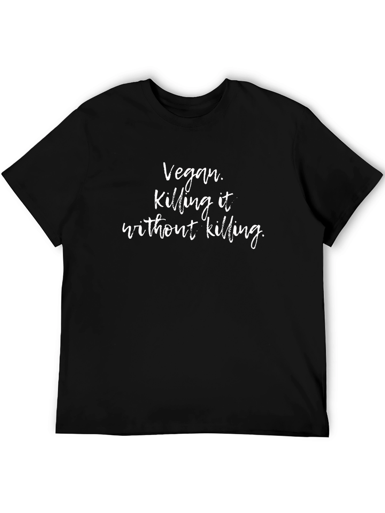 Vegan Killing It Black Cotton T-Shirt