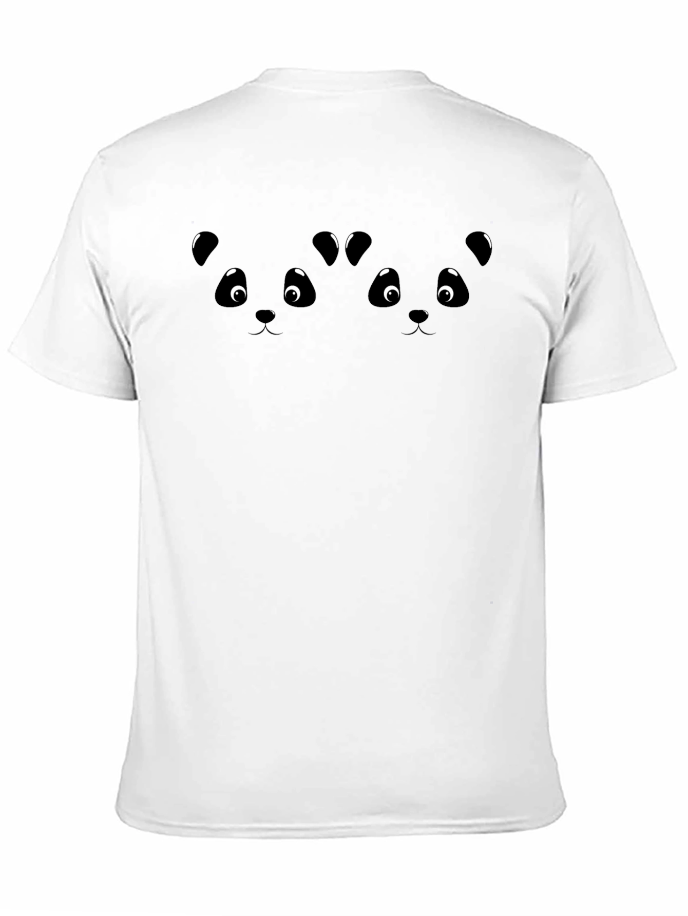 Cute Panda Face Graphic Black T-Shirt