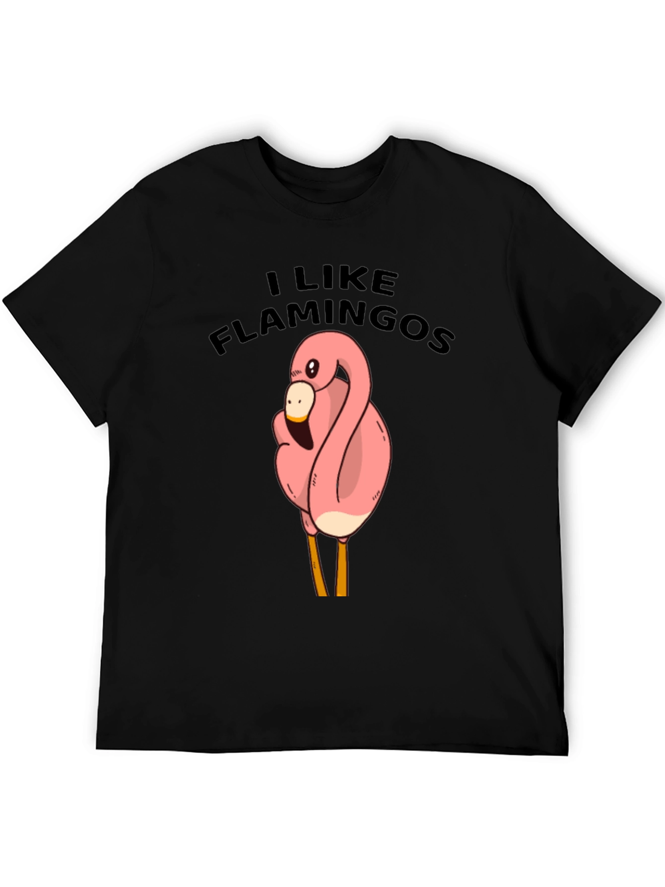 I Like Flamingos Black T-Shirt