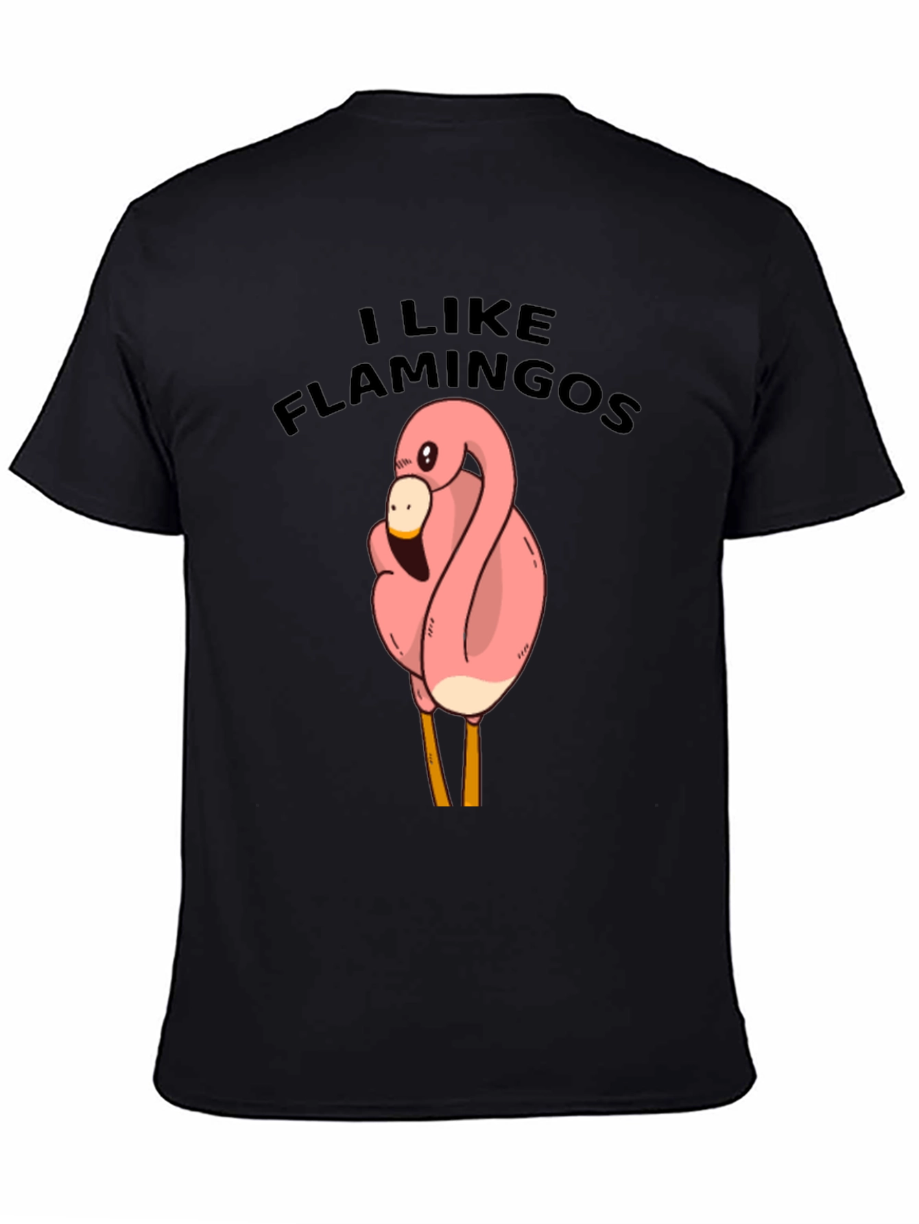 I Like Flamingos Black T-Shirt