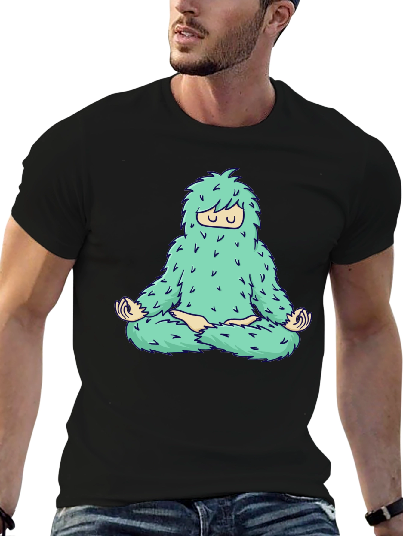 Zen Yeti Graphic Tee - Meditating Sasquatch Shirt