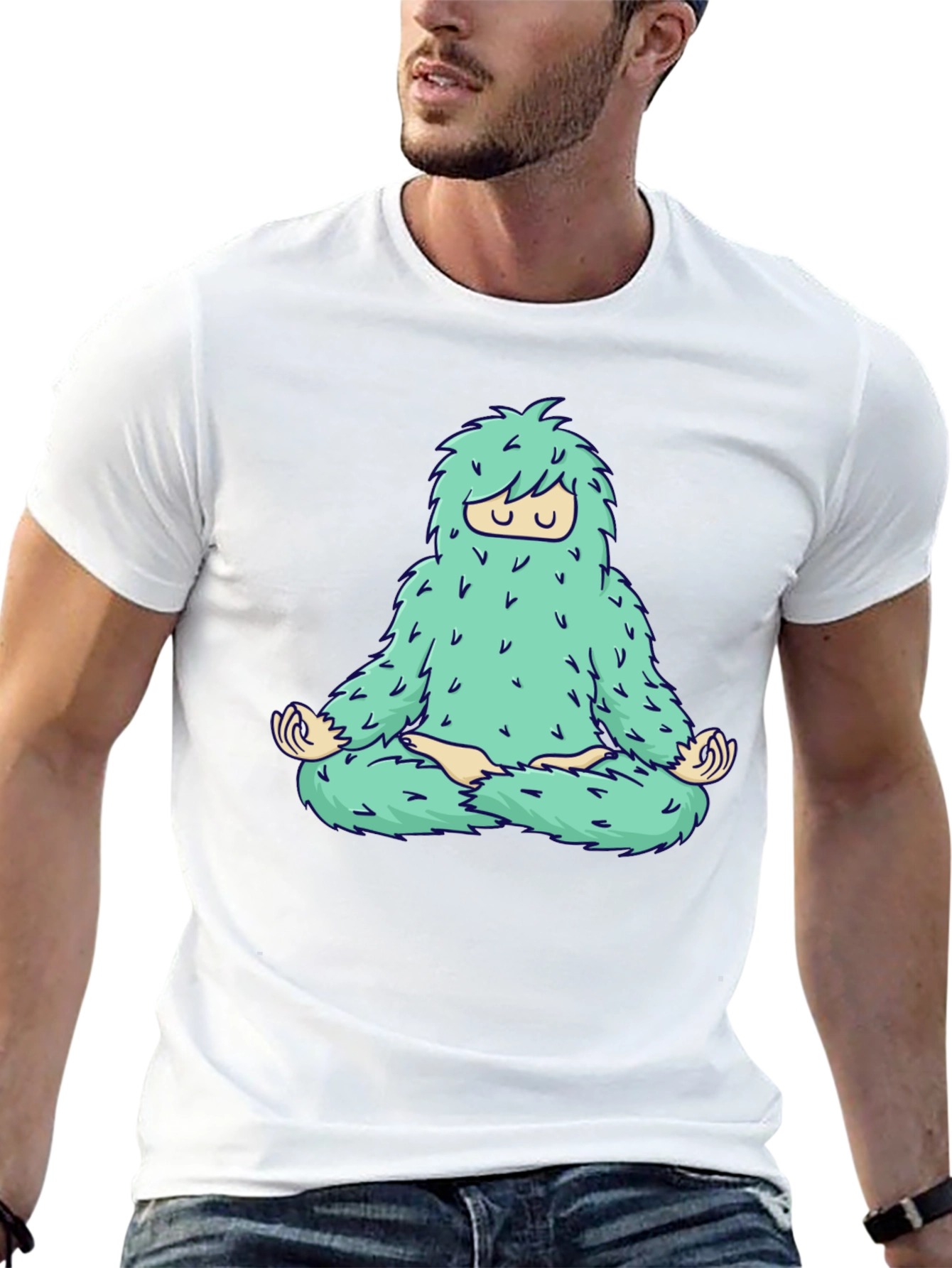 Zen Yeti Graphic Tee - Meditating Sasquatch Shirt