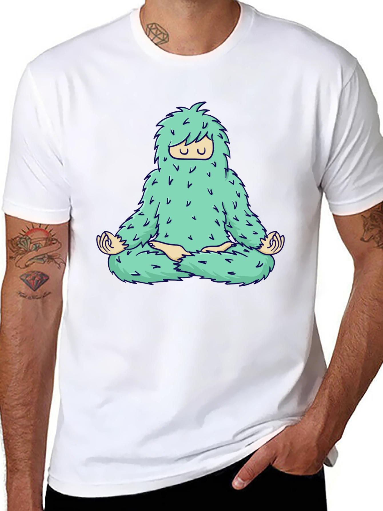 Zen Yeti Graphic Tee - Meditating Sasquatch Shirt