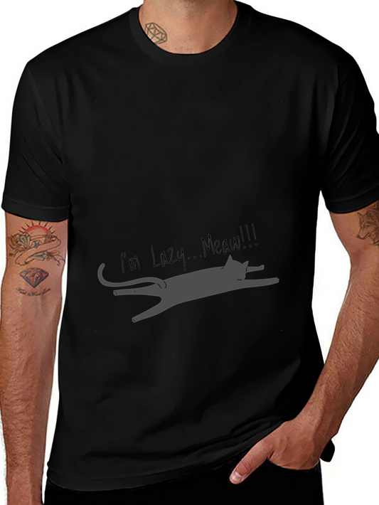 Lazy Cat Graphic Tee - Soft Cotton Blend Unisex Fit