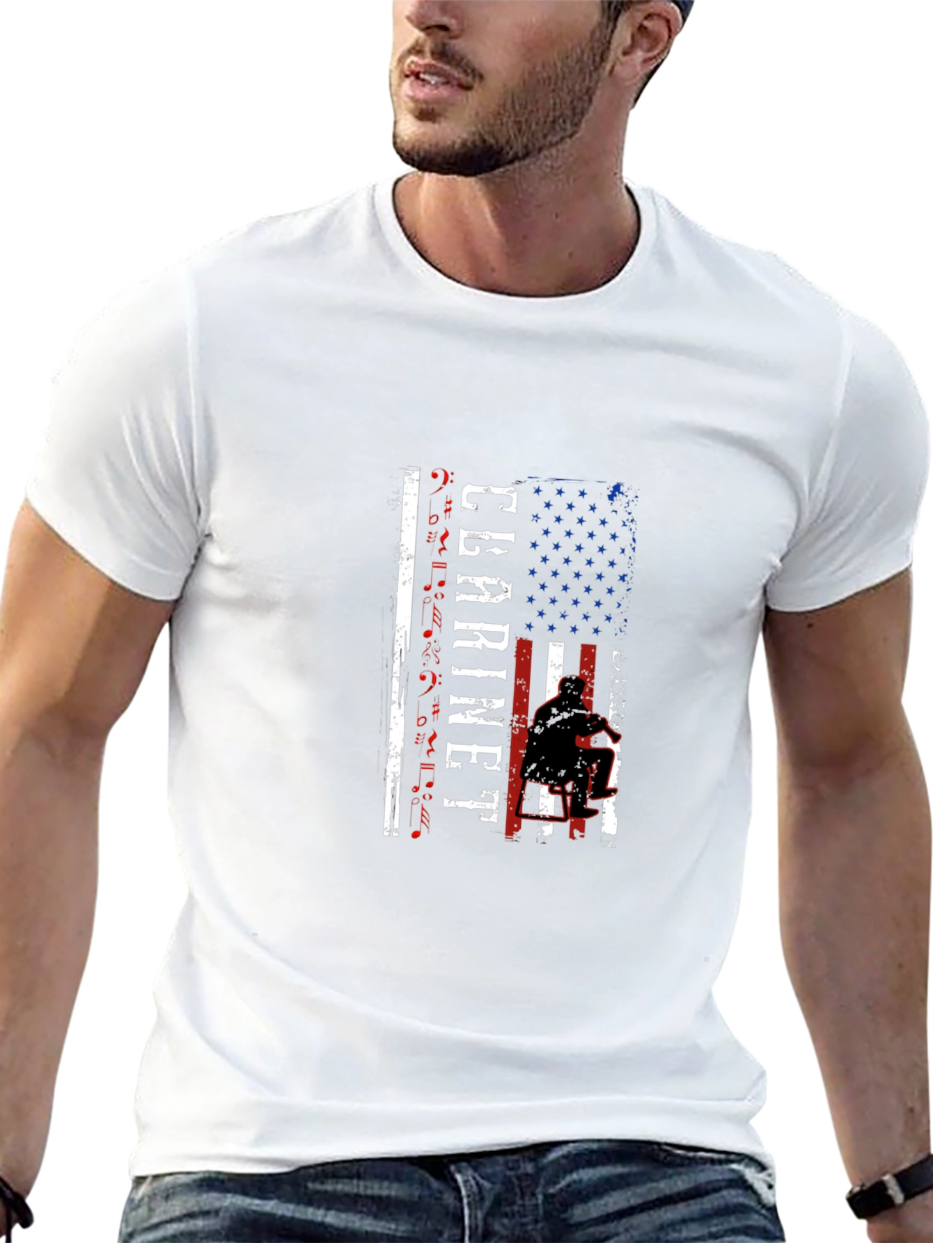 Clarinet Player American Flag T-Shirt